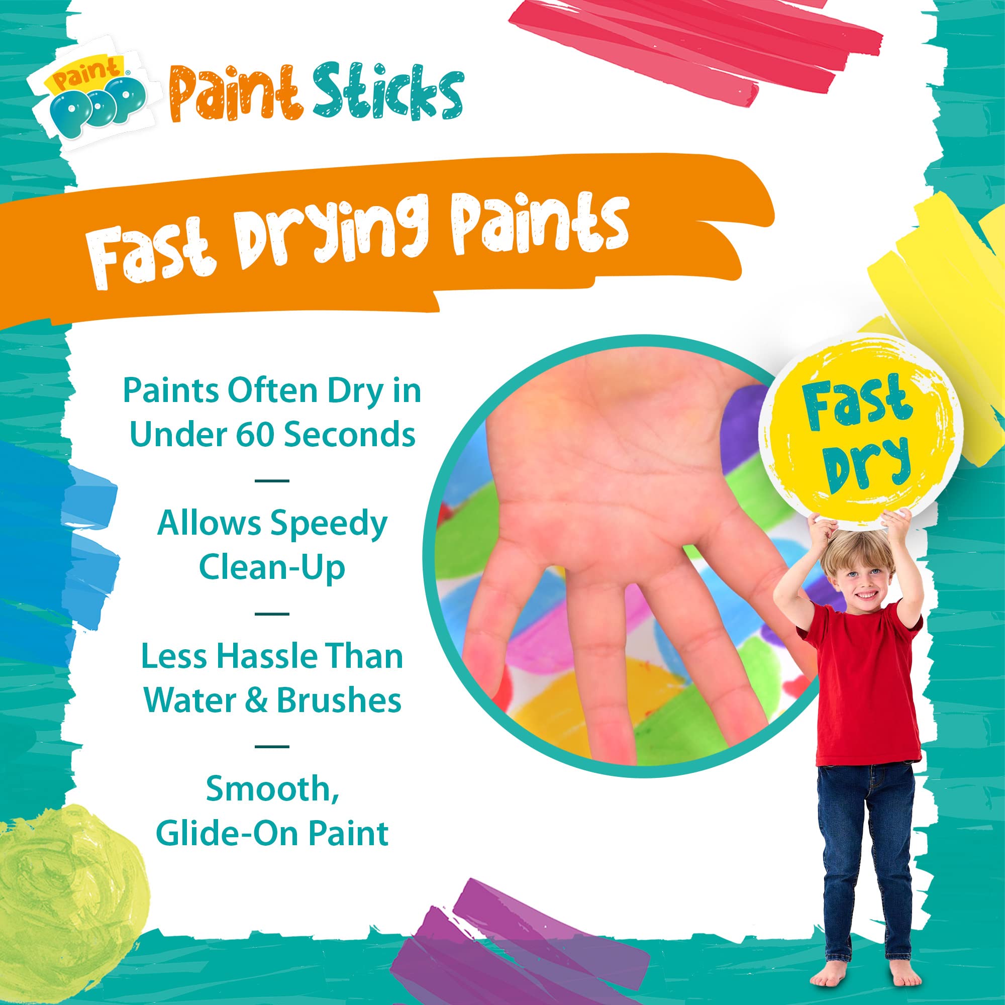 Paint Pop Paint Sticks for Kids - 12 Pack Assorted Colours | Twist & Paint Action 3