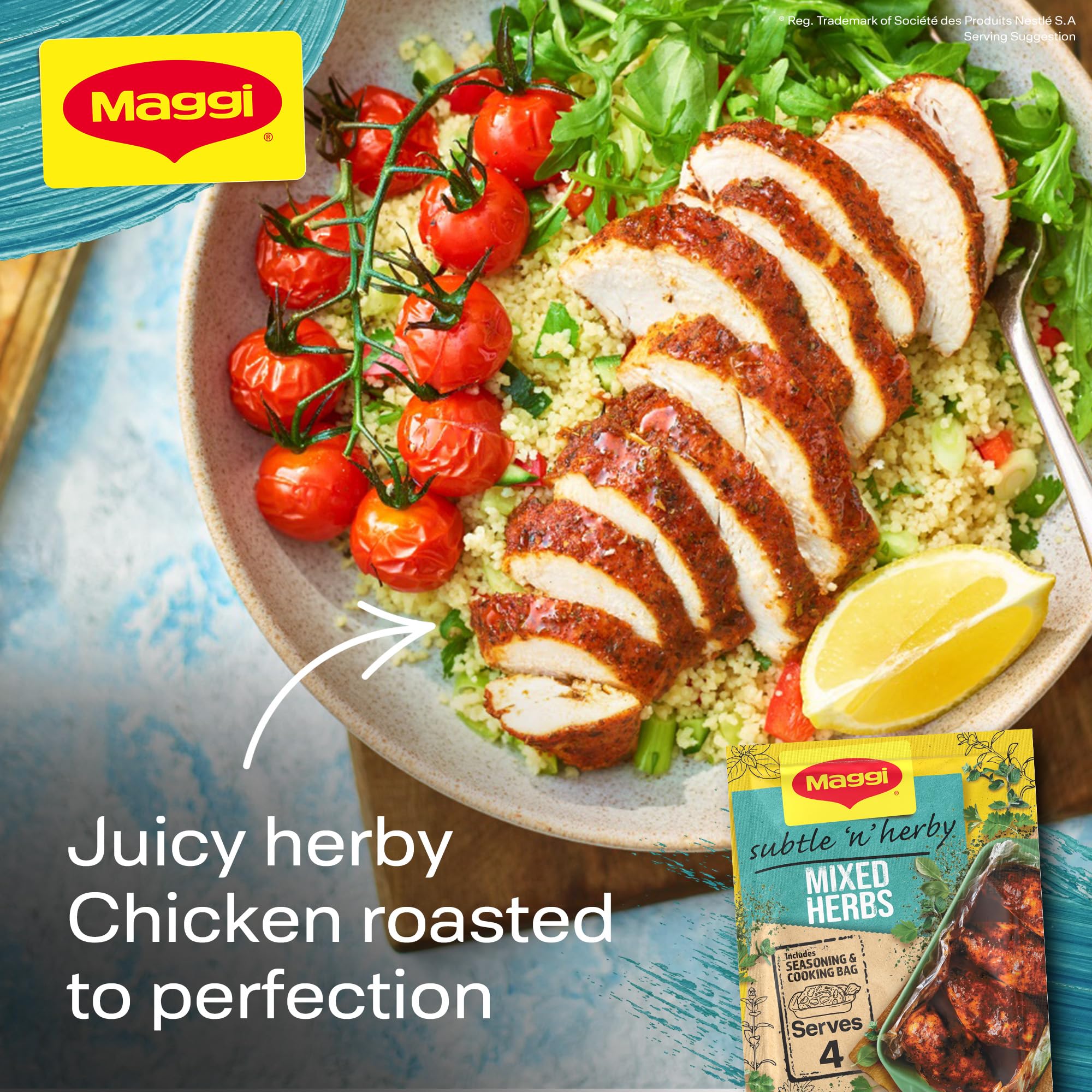 MAGGI So Juicy Mixed Herbs Chicken Seasoning with Cooking Bag, 30g 7
