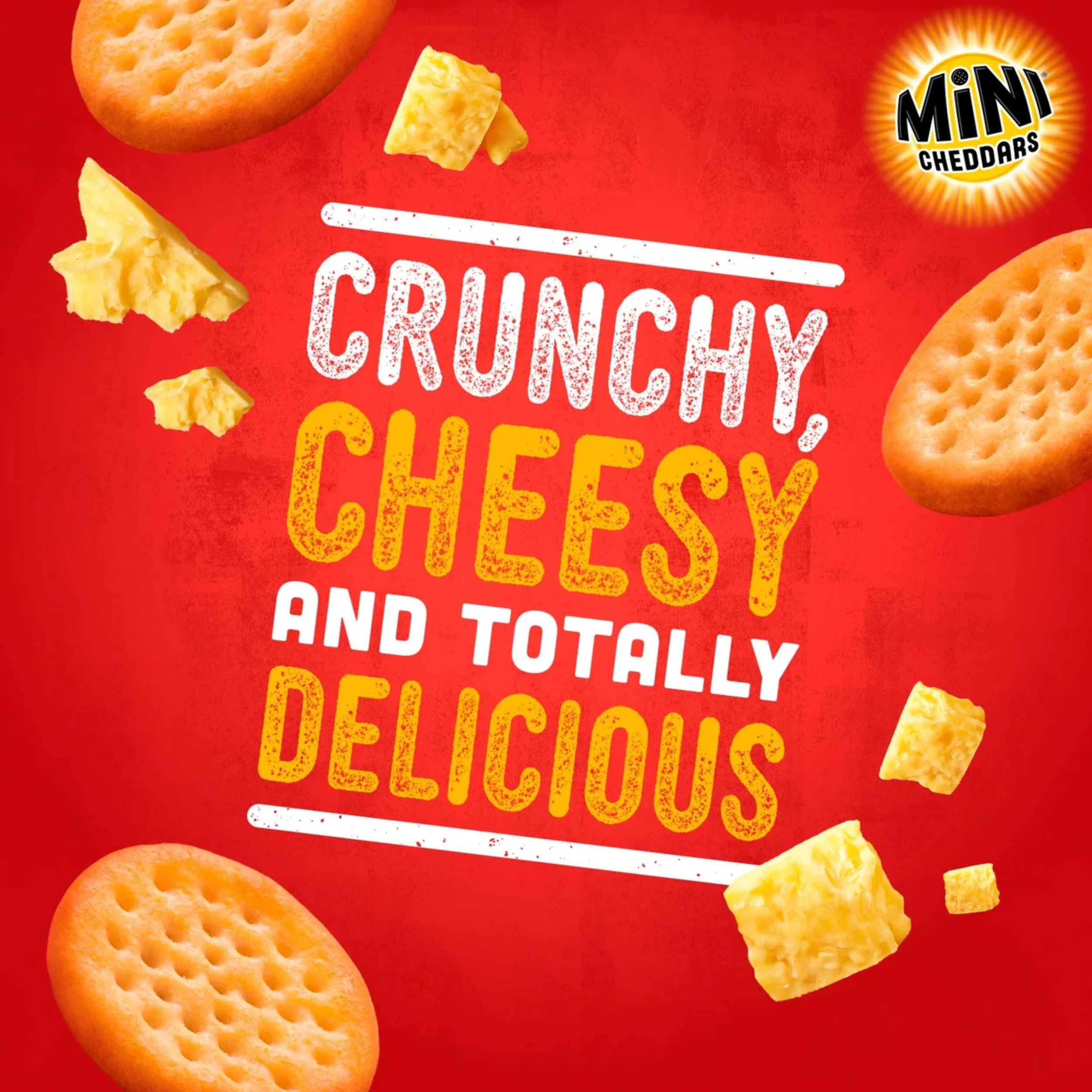 Jacob's Mini Cheddars Red Leicester Flavour Multipack Crisps, Oven-Baked Cheese Snacks, 30 x 45g 6