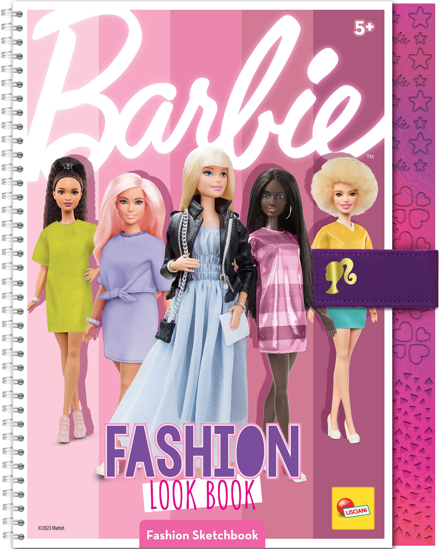 Lisciani Barbie Fashion Look Book Sketchbook Set for Girls 5+ Years | Includes 43-Page Book & Colouring Tools