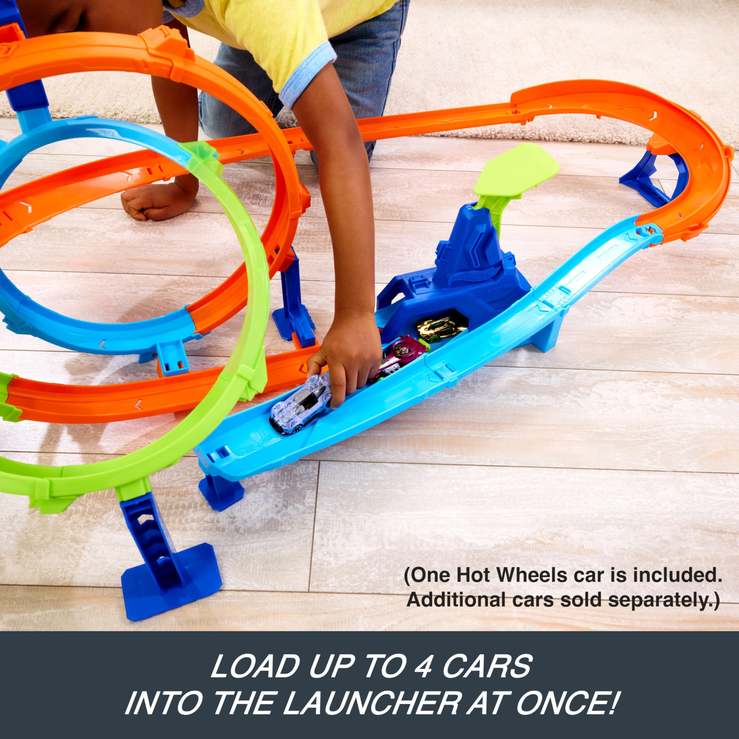 Hot Wheels Stunt Tracks Rapid Launch Cyclone Track Set JHK73 | Multicolor | Ages 4+ 3