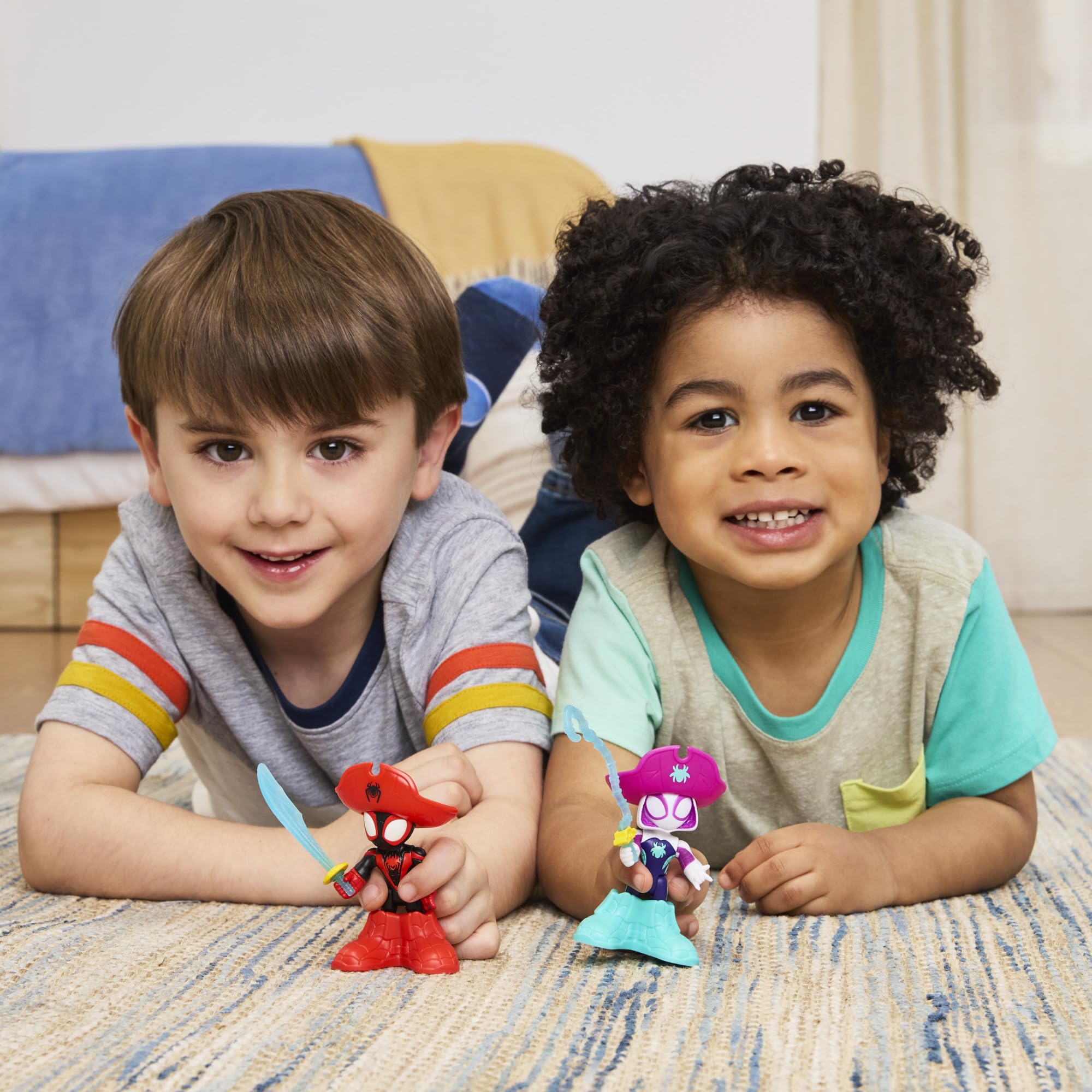 Spidey and his Amazing Friends Pirate Miles 'Spin' Morales & Pirate Ghost-Spider Action Figure Set - 3 Inch Marvel Water-Webs Collection 8
