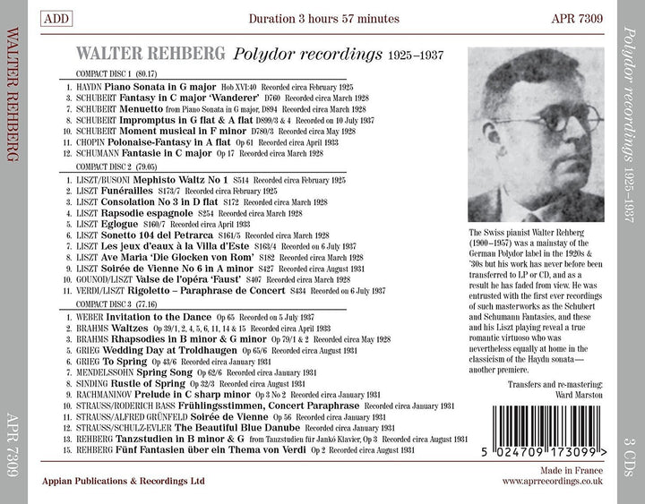 Walter Rehberg - Polydoor Recordings [Audio CD]