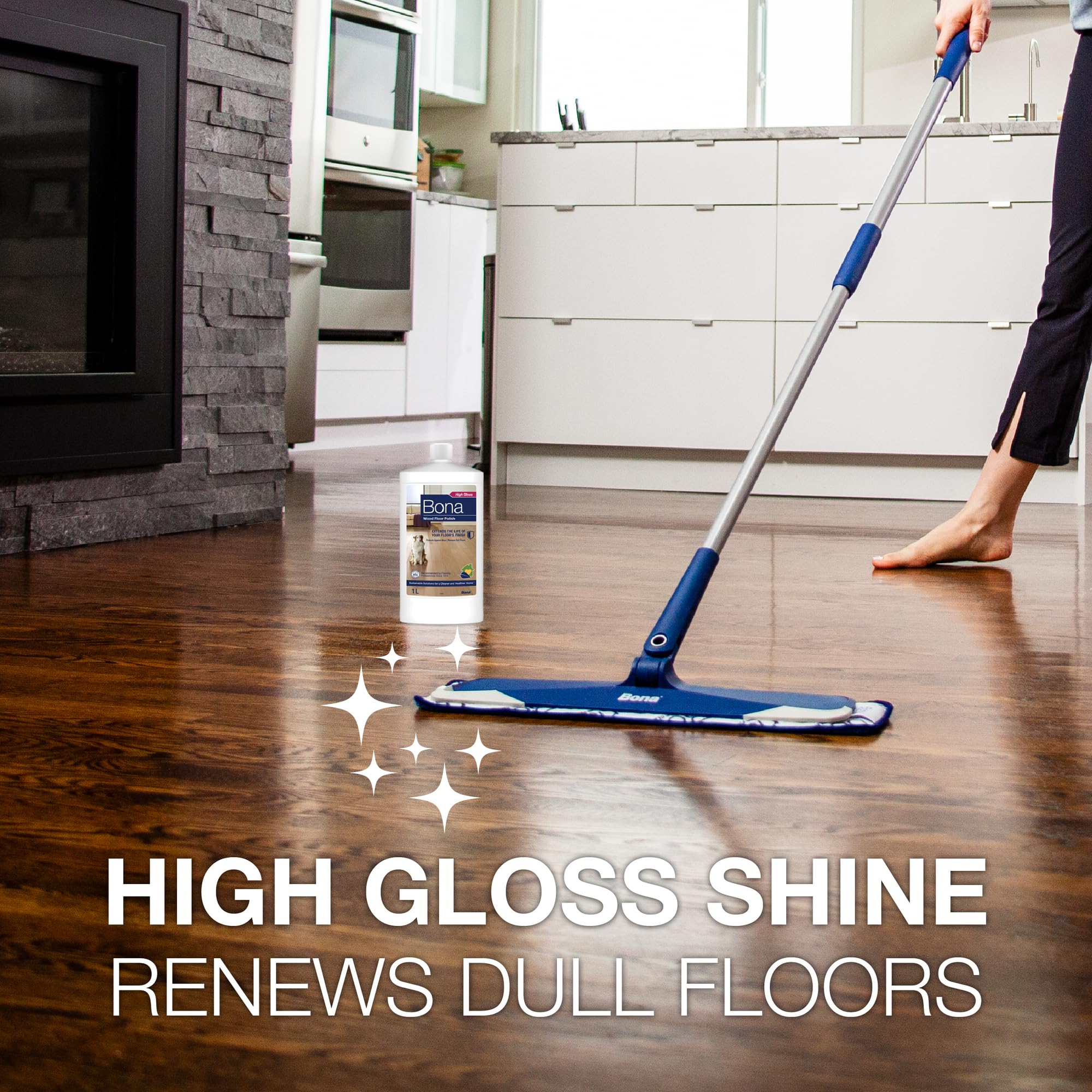 Bona Wood Floor Polish - Gloss Finish Maintenance Coating | 1 Litre 3