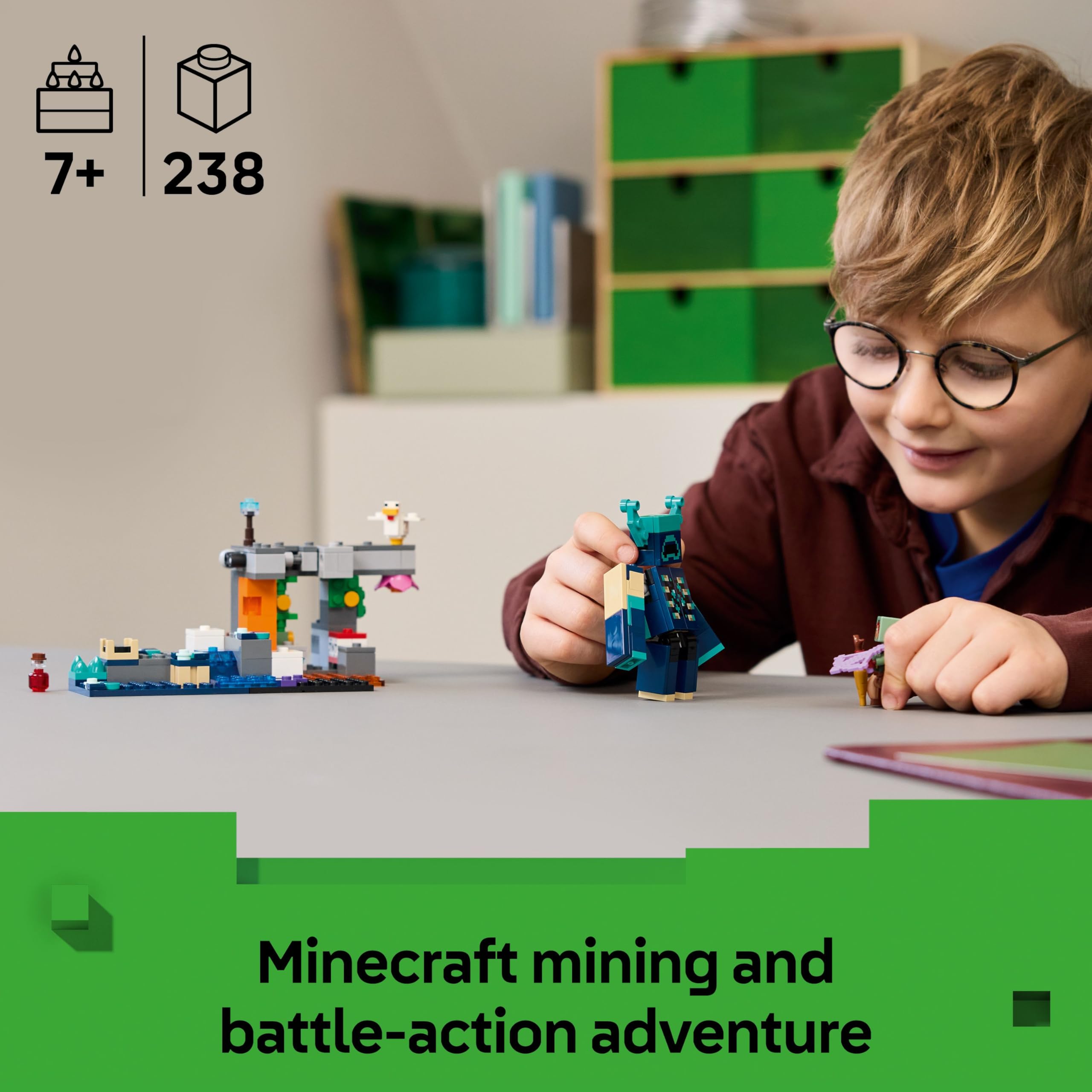 LEGO Minecraft The Warden Encounter 21274 - Buildable Warden Figure with Minifigure and Lush Cave Set 8