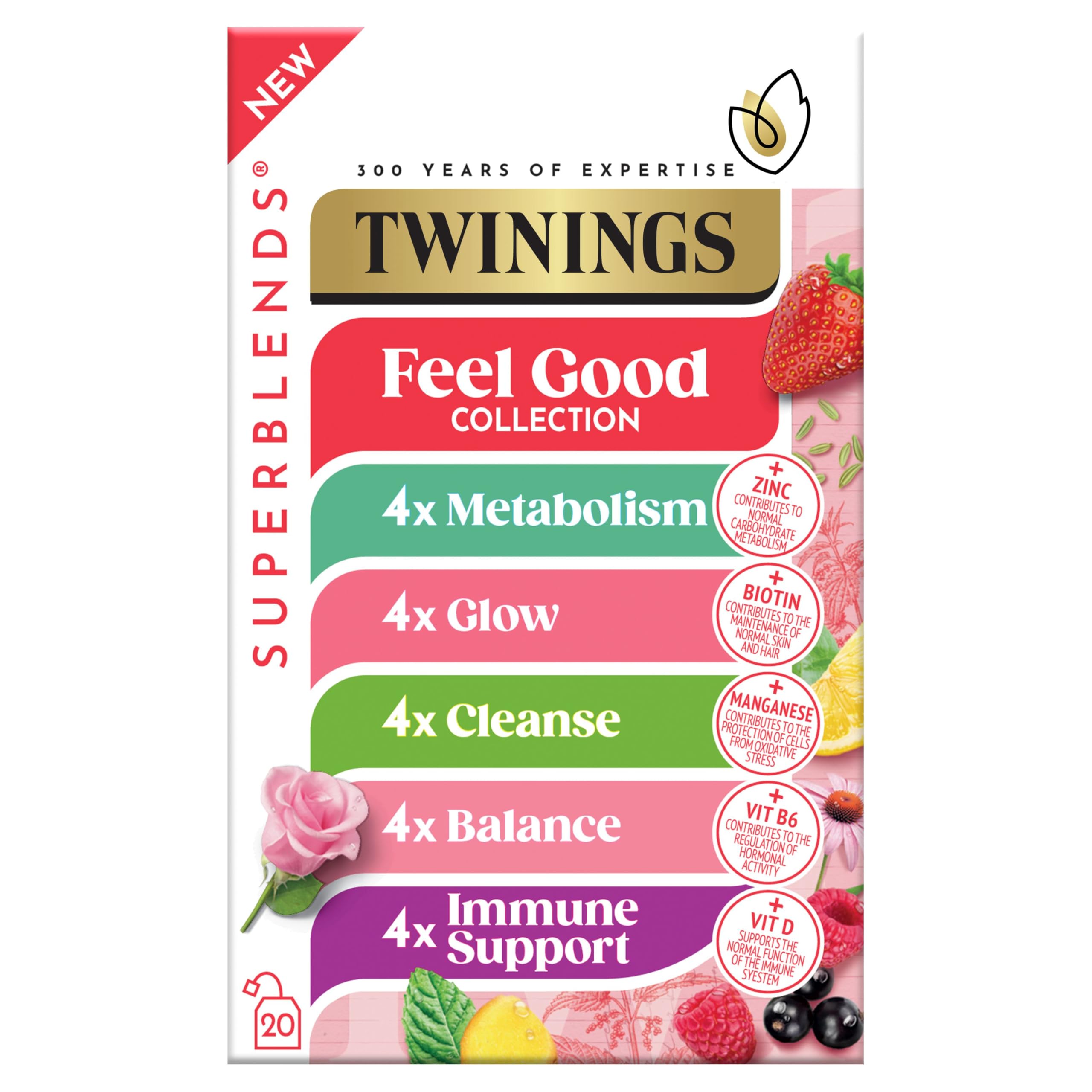 Twinings Feel Good Collection Herbal Tea - Promotes Relaxation | 4 Items | Teabags 1