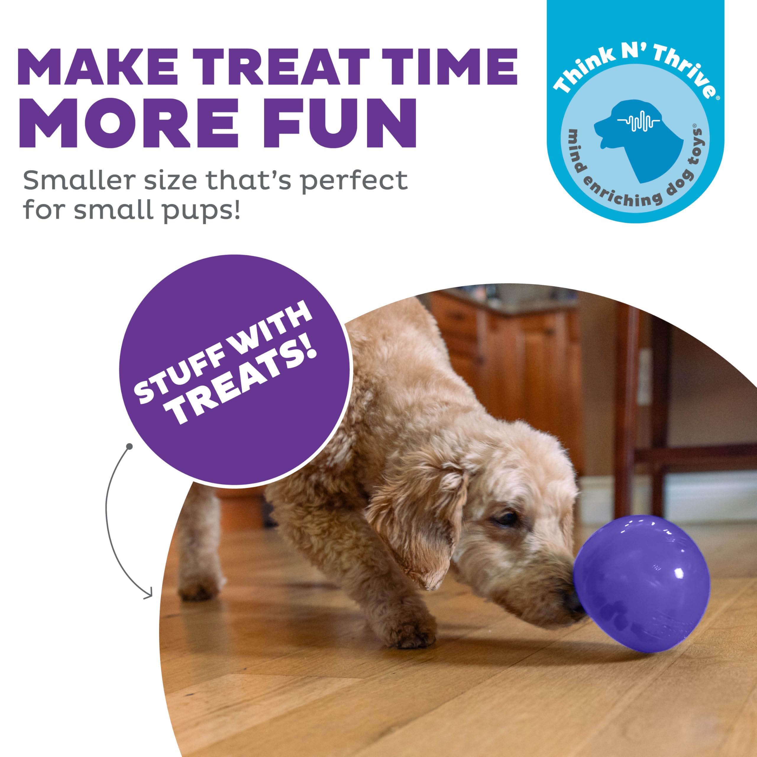 Outward Hound Lil' Snoop Treat Dispensing Dog Toy | Durable Orbee-Tuff | Mint Scented | Small Dogs 3
