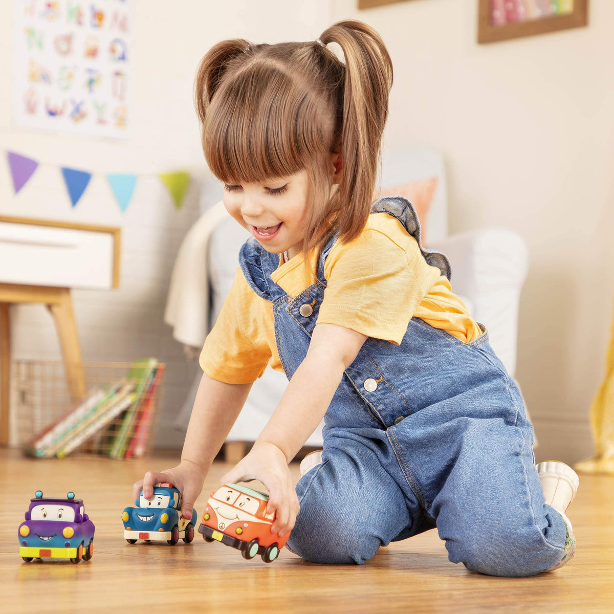 B. toys Mini Pull-Back Vehicles Set - 3 Toy Cars - 12 Months+