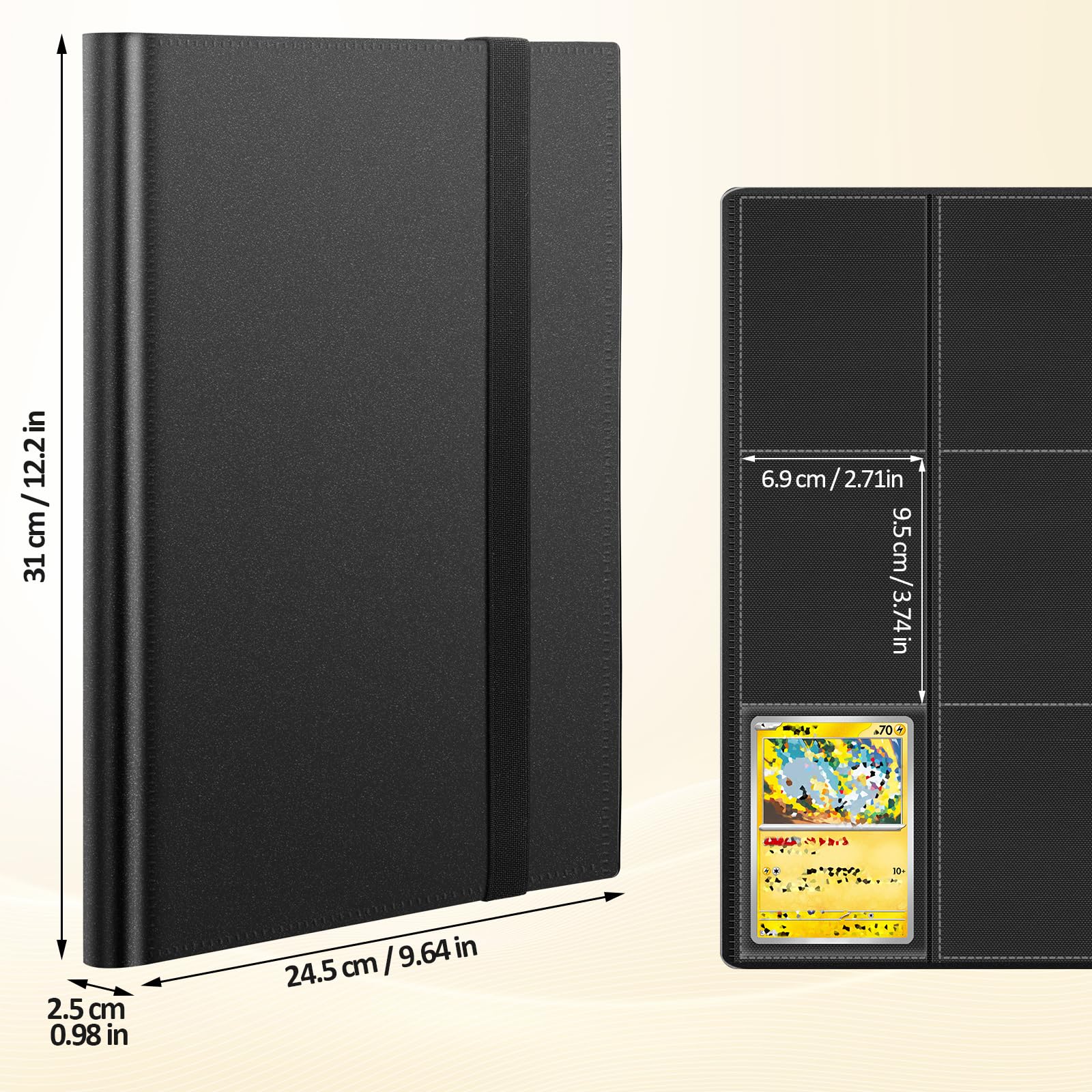 Euqvunn Trading Card Binder - 24 Sheets with 2 Spotlight Pages for Collectible Cards 5