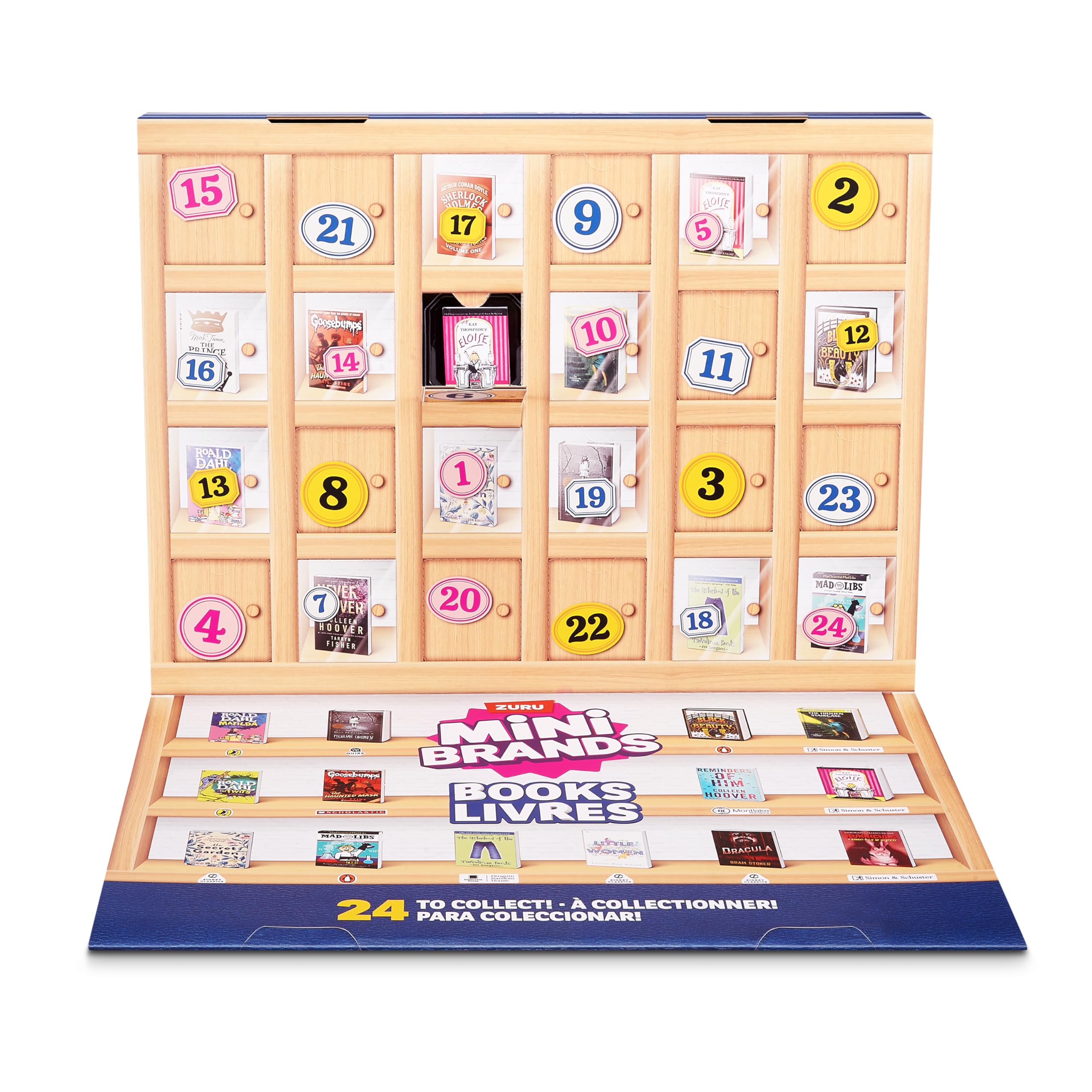 Mini Brands Books Advent Calendar - 24-Piece Collectible Miniature Book Set for Ages 3+ 4