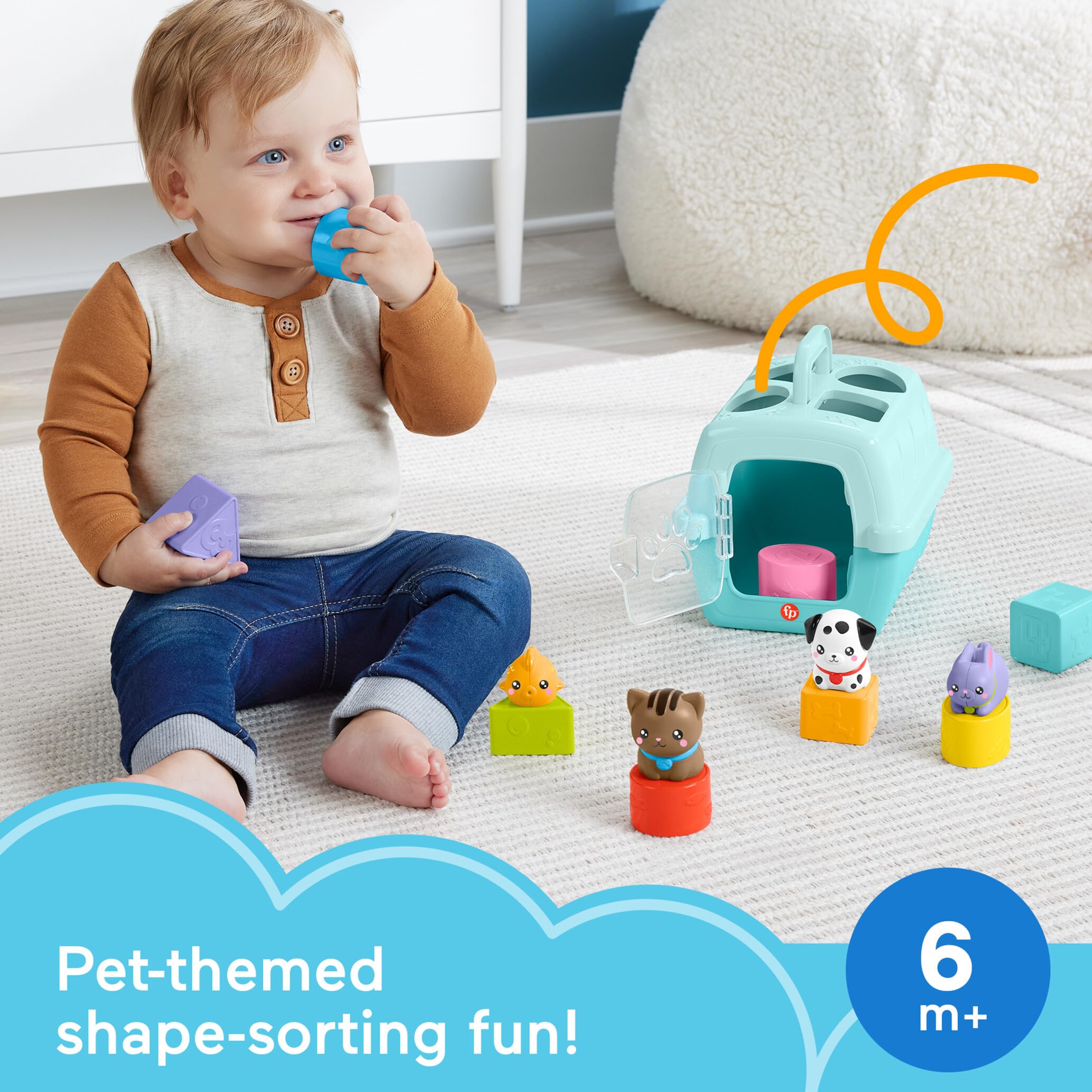 Fisher-Price FP Pets Animal Transport Box Shape Sorter | 6 Months+ | HTW93