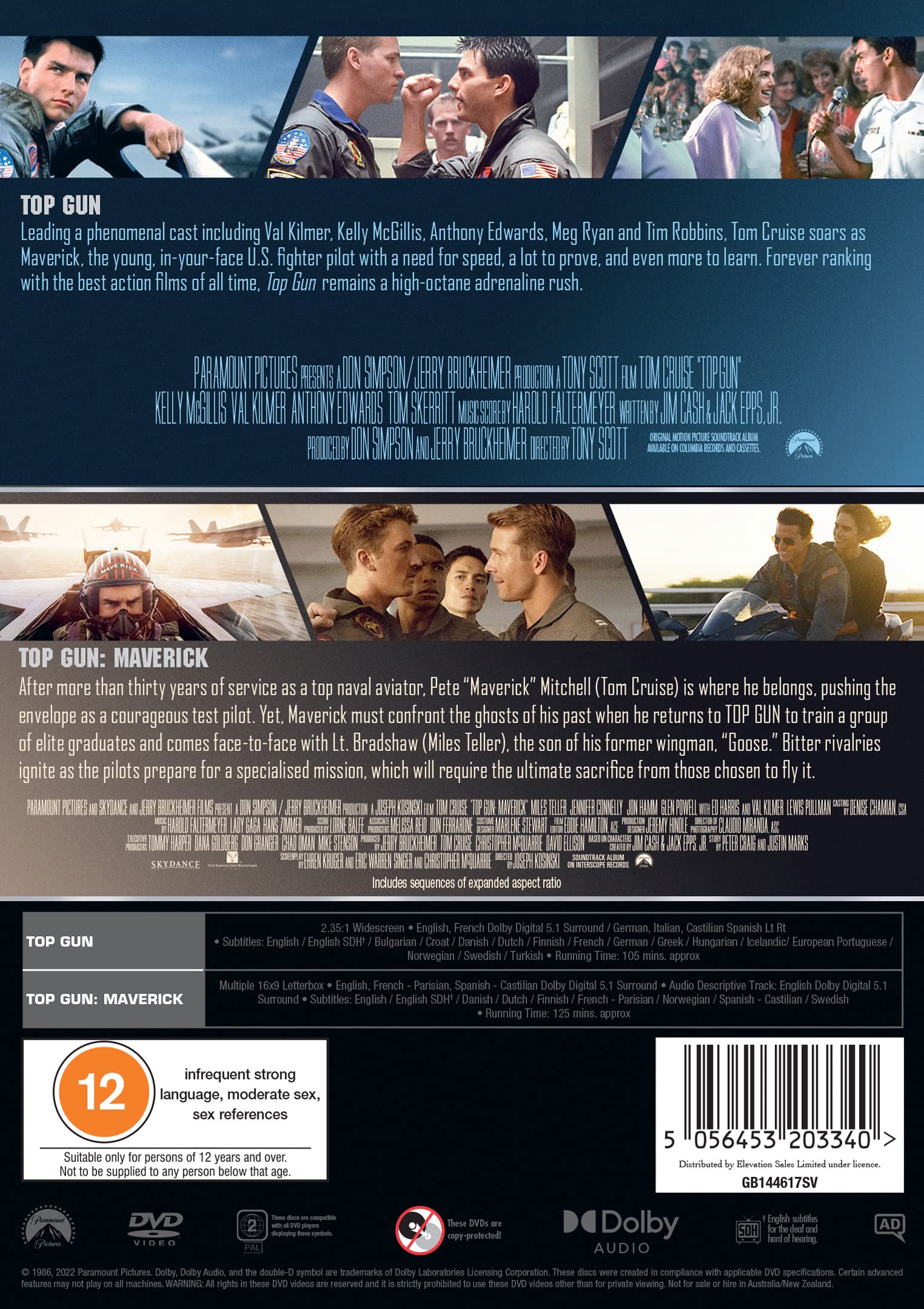 Top Gun / Top Gun: Maverick Double Pack [DVD] 3