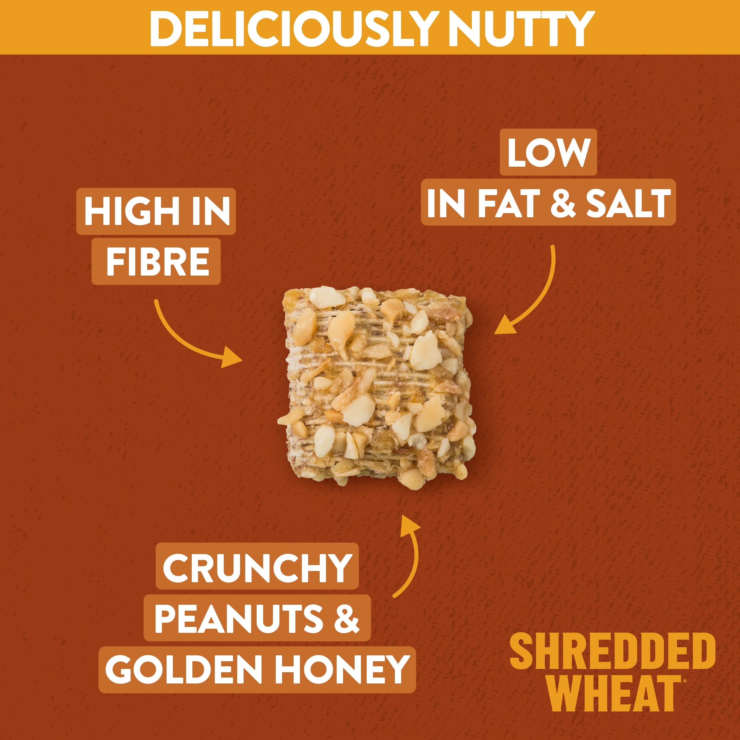 Nestlé Honey Nut Shredded Wheat Original Cereal - 84% Wholegrain | High Fibre | 500g 3