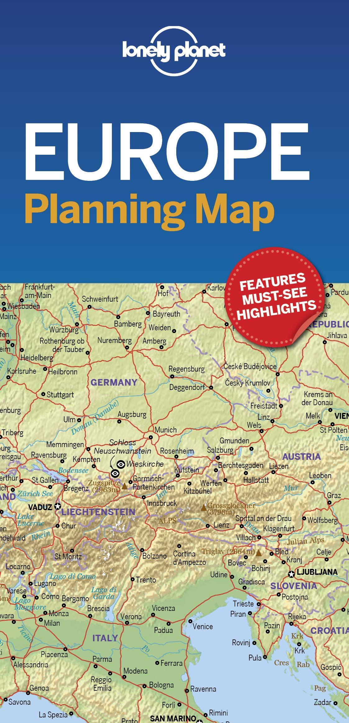Lonely Planet Europe Planning Map - Folded Map | English Language | 1st Edition