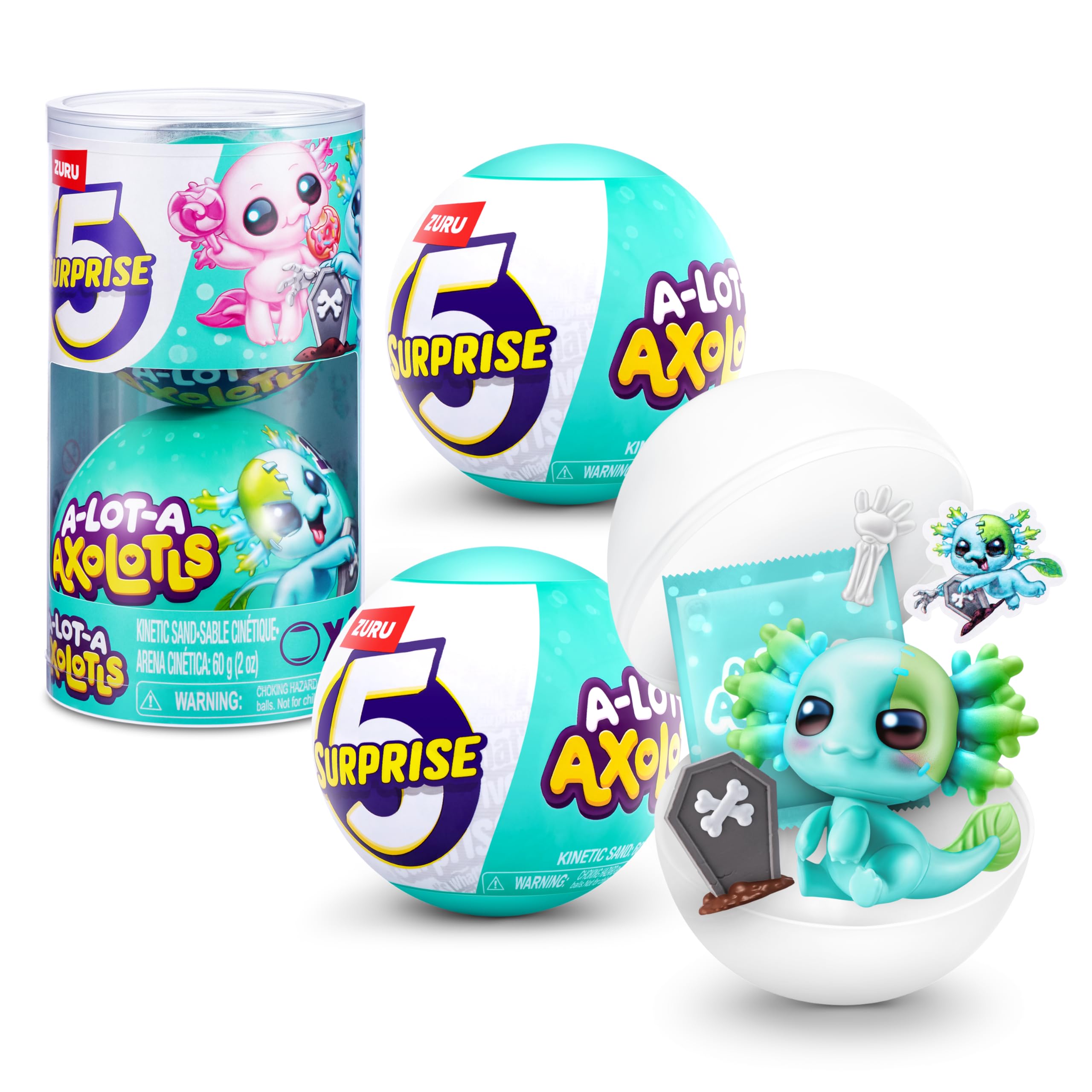 5 Surprise A-LOT-A AXOLOTLS by ZURU - Unbox & Reveal 15 Unique Collectible Amphibians (2 Capsules)