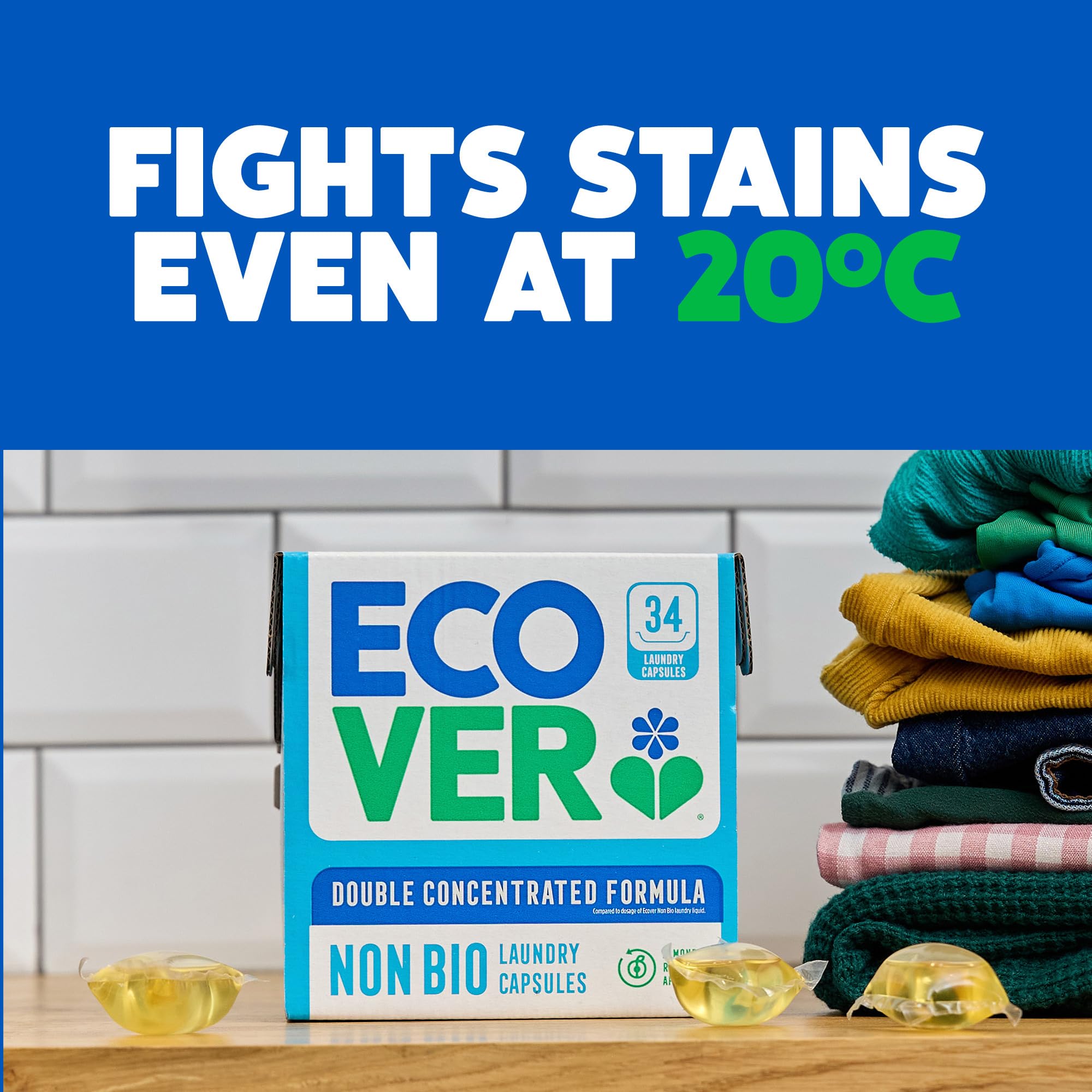 Ecover Non-Bio Washing Capsules - Stain Remover, Almond & Rescued Apricot Scent | 34 Count 3