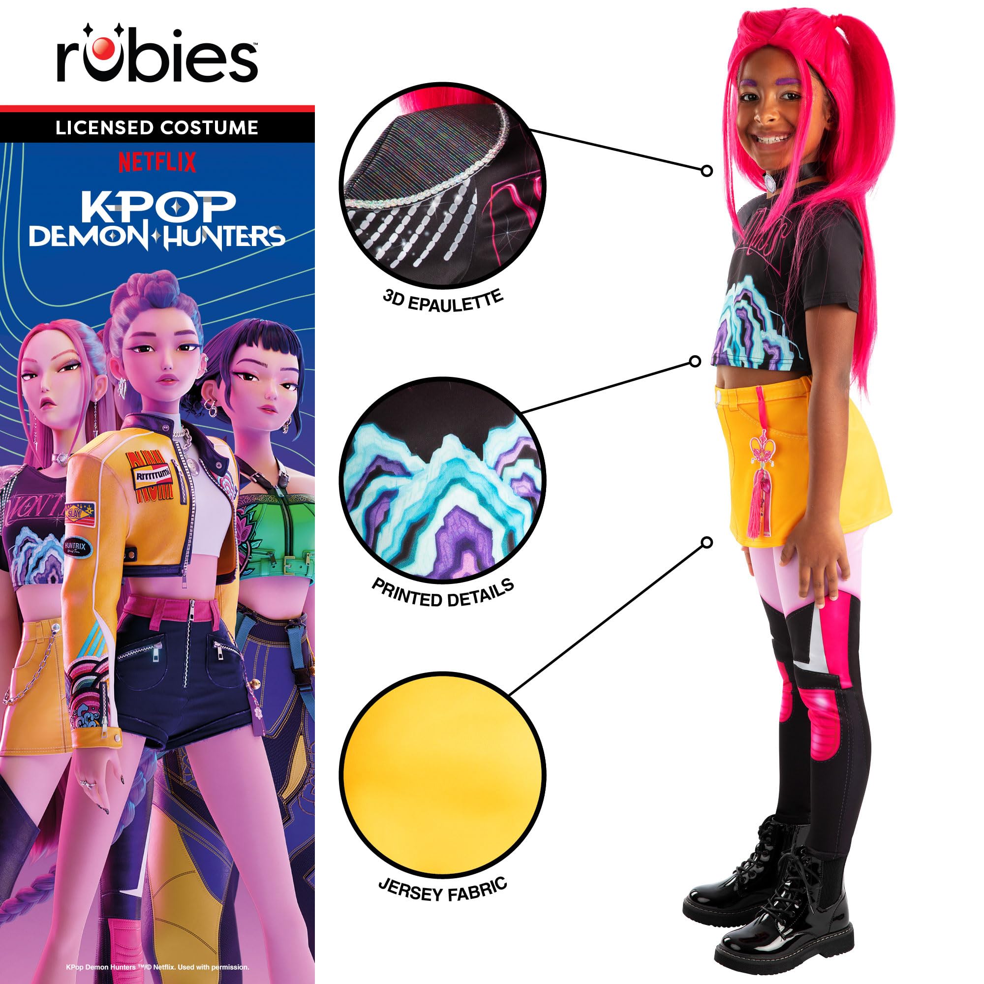 Rubies Official K-Pop Demon Hunters Mira Child Costume | Age 7-8 Years | Polyester 4
