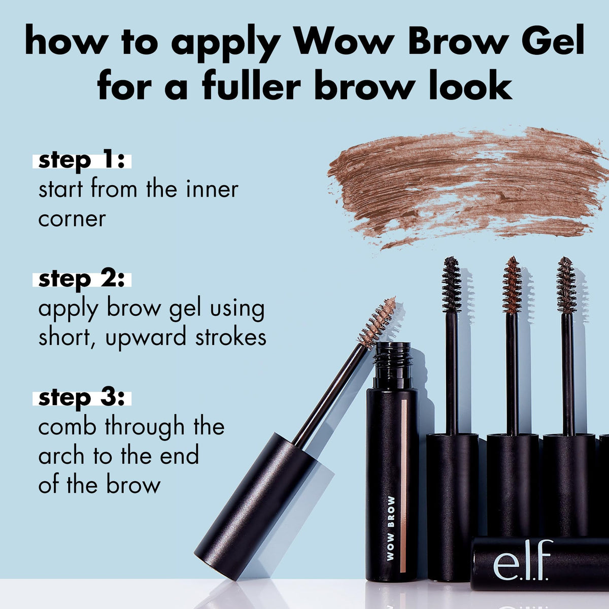 e.l.f. Wow Brow Gel - Volumizing, Buildable Wax-Gel Hybrid