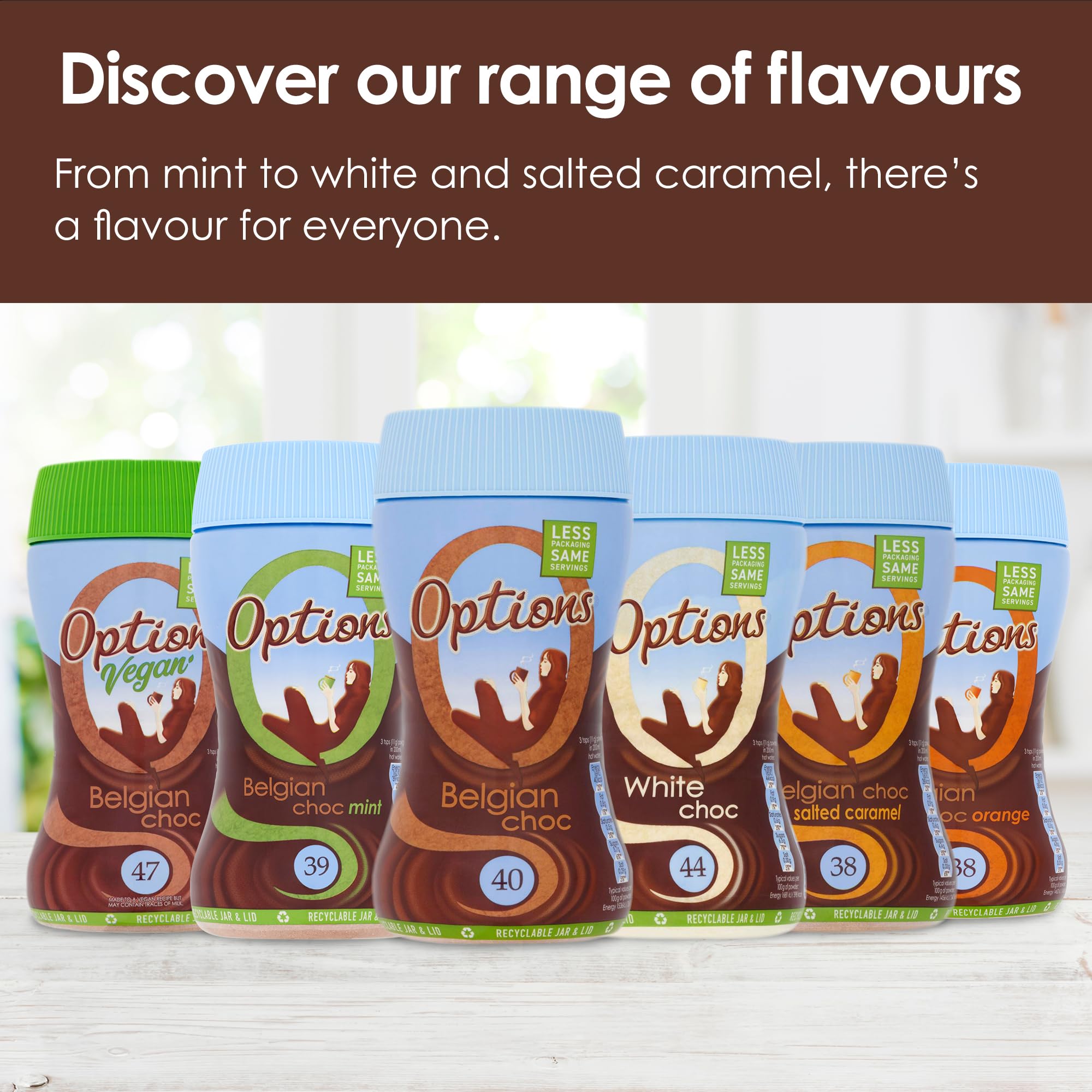 Options Belgian Chocolate Orange Hot Chocolate Sachets - Low Calorie, Pack of 30 6