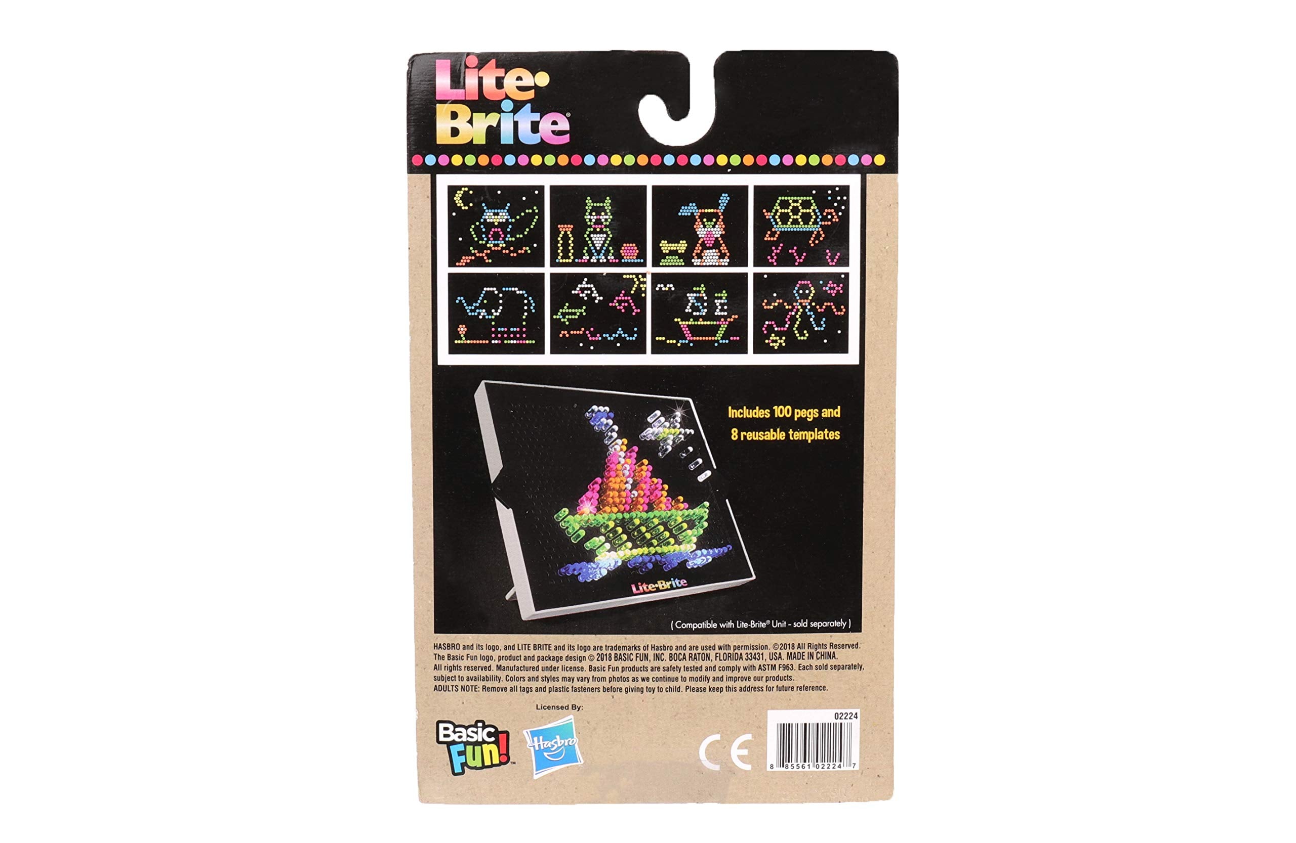 Lite Brite Peg & Template Refill Pack | Light Up Drawing Board with 100 Pegs & 8 Templates 10