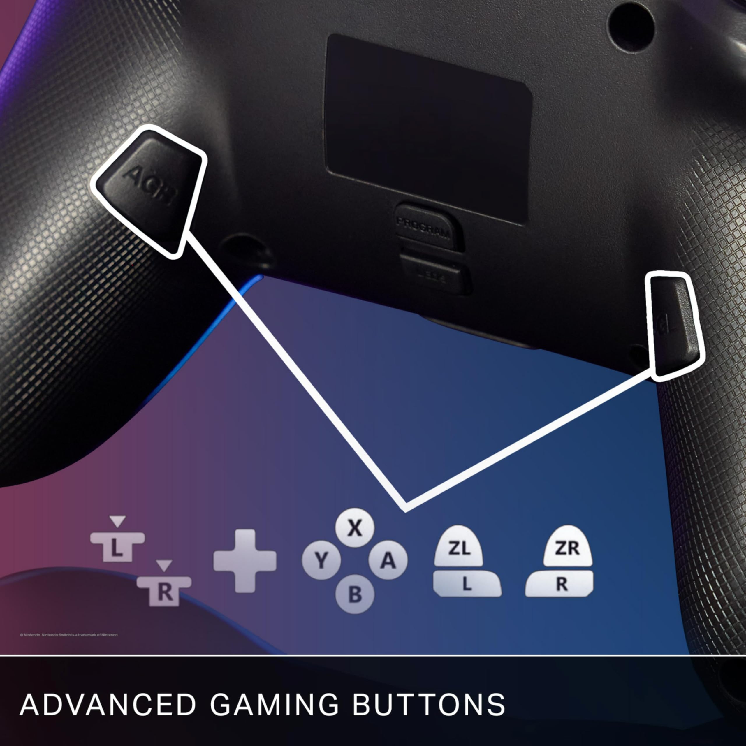 PowerA Enhanced Wireless Controller for Nintendo Switch - Galactic Vortex with Lumectra RGB Lighting, Mappable Buttons, Motion Controls, Officially Licensed 13