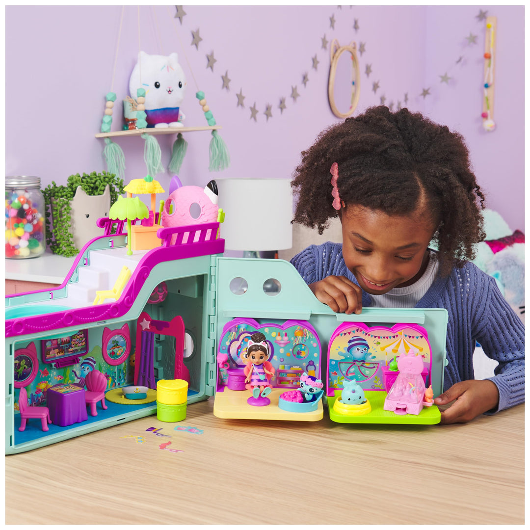 Gabby's Dollhouse Cat Friend Ship - 18-Piece Cruise Playset with Gabby & MerCat Figures, Ages 3+