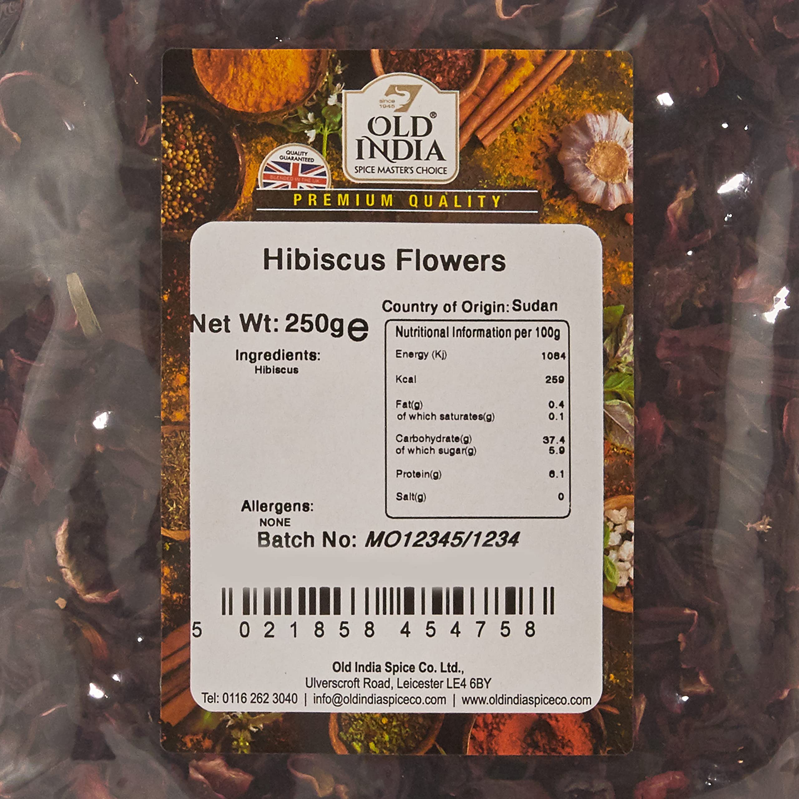 Old India Hibiscus Flowers Herbal Tea - 100% Natural | 250g Pack 2