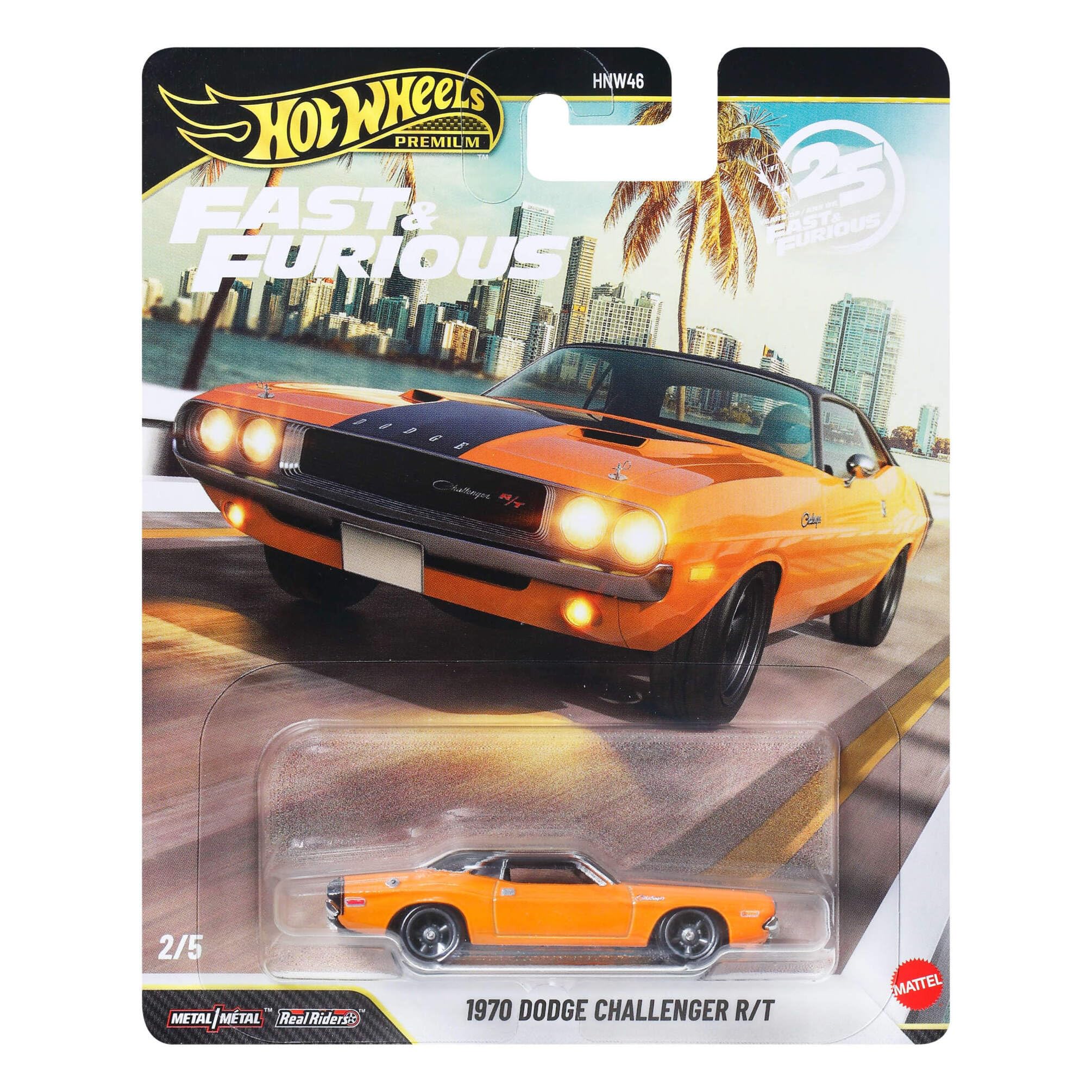 Hot Wheels 1970 Dodge Challenger R/T Fast & Furious 1:64 Scale Car 1