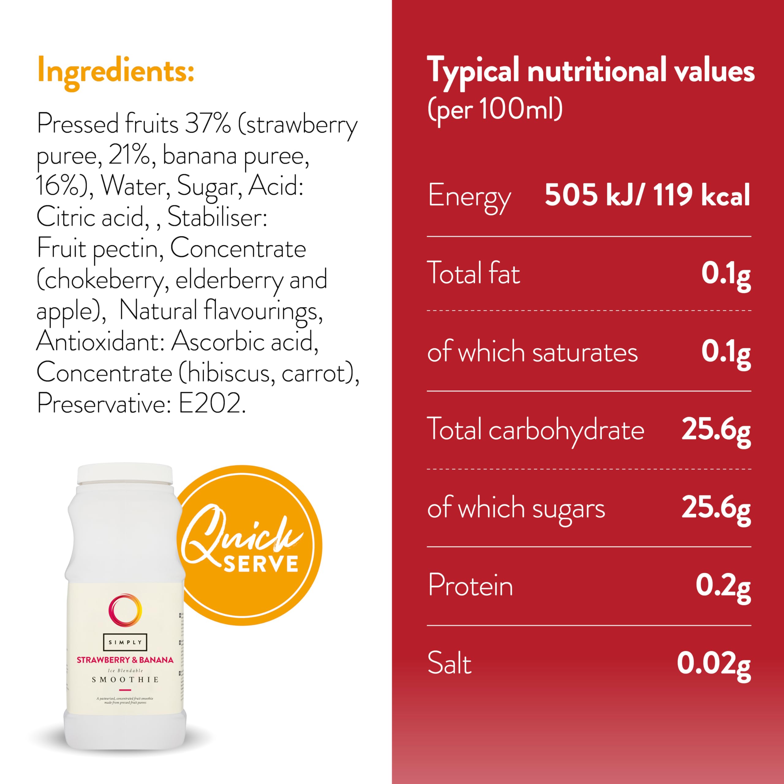 Simply Strawberry and Banana Smoothie Concentrate - Vegan, Gluten-Free | 1L 3
