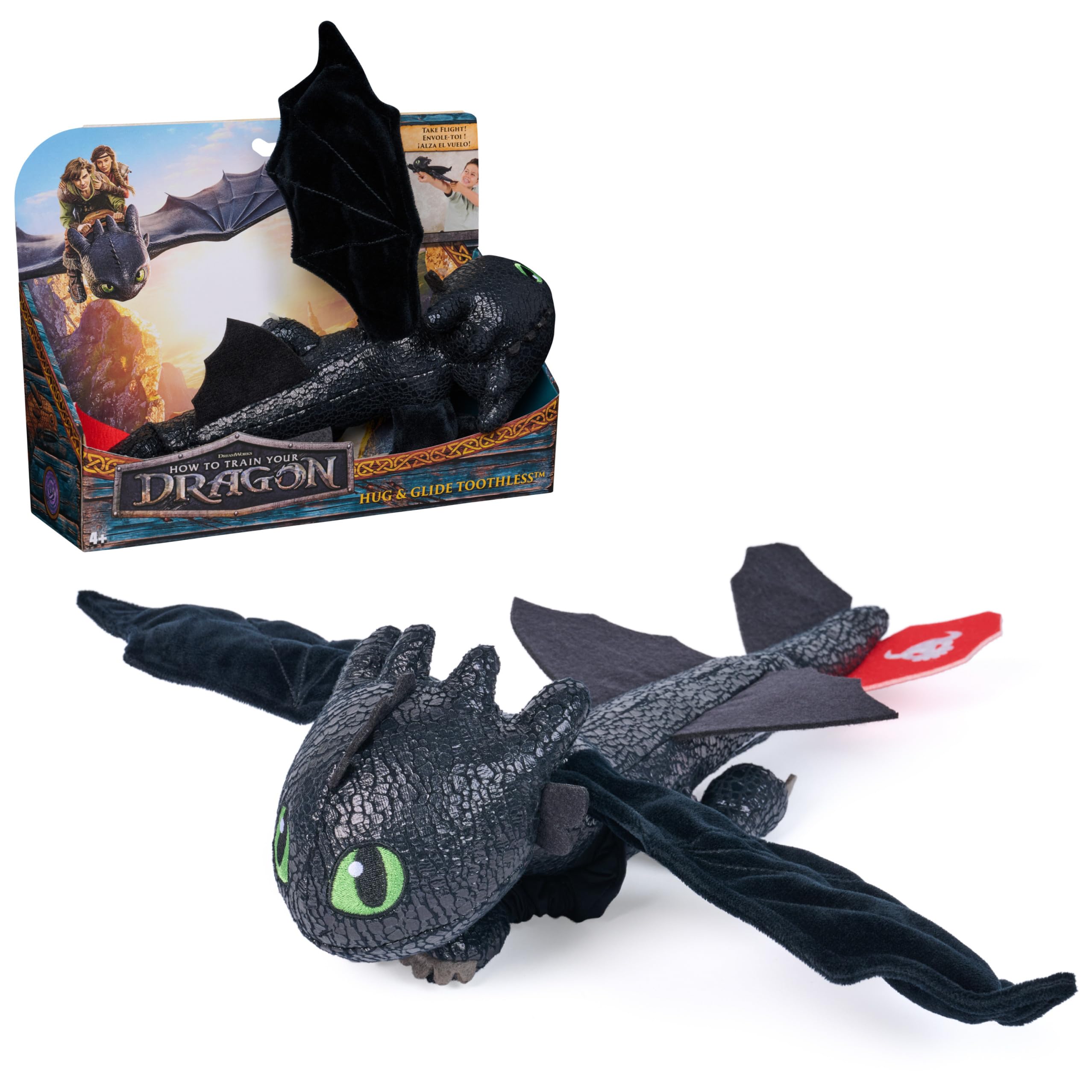 Spin Master Dreamworks Dragons Toothless 30.5cm Hug & Glide Plush Toy 1