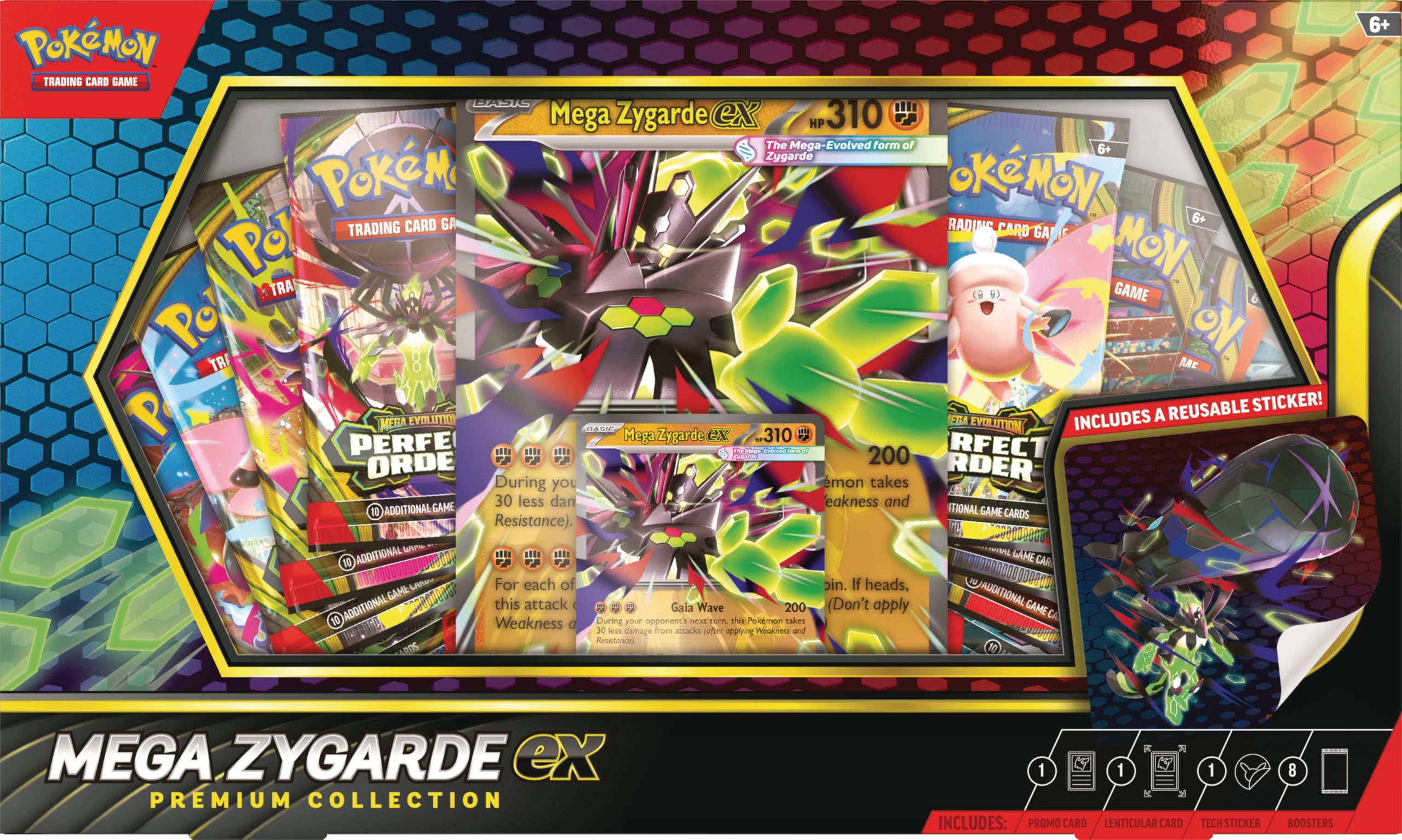 Pokémon Mega Zygarde ex Premium Collection | 1 Promo Card, 8 Booster Packs 1