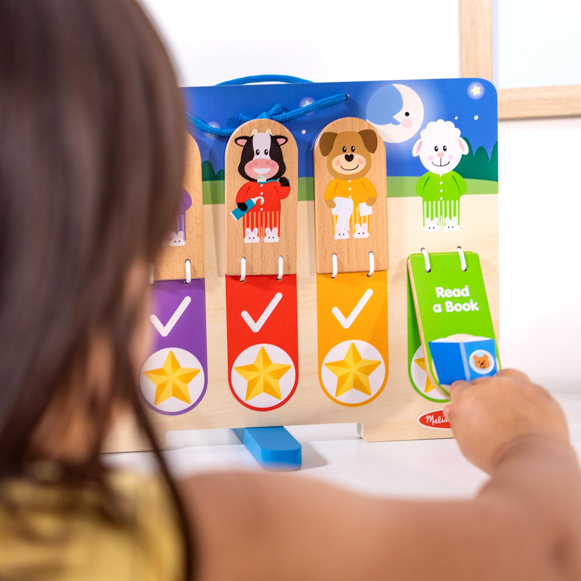 Melissa & Doug My Daily Routines Chart - Early Learning Toy for Kids Ages 3-6 | Double-Sided Interactive Board | FSC Certified Wood 6