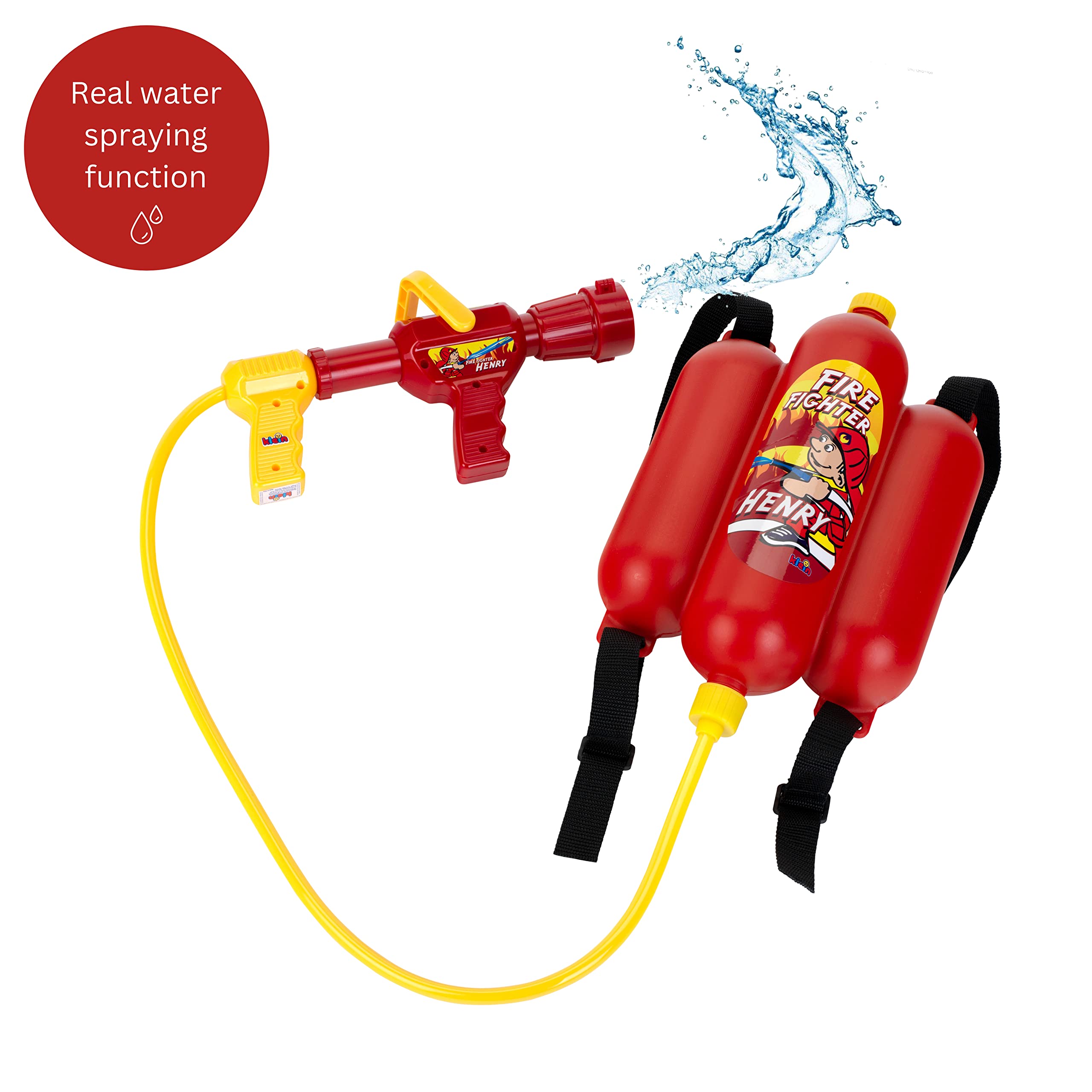 Theo Klein Firefighter Henry Water Spray Backpack Water Gun | 2L Tank | Ages 3+ 4
