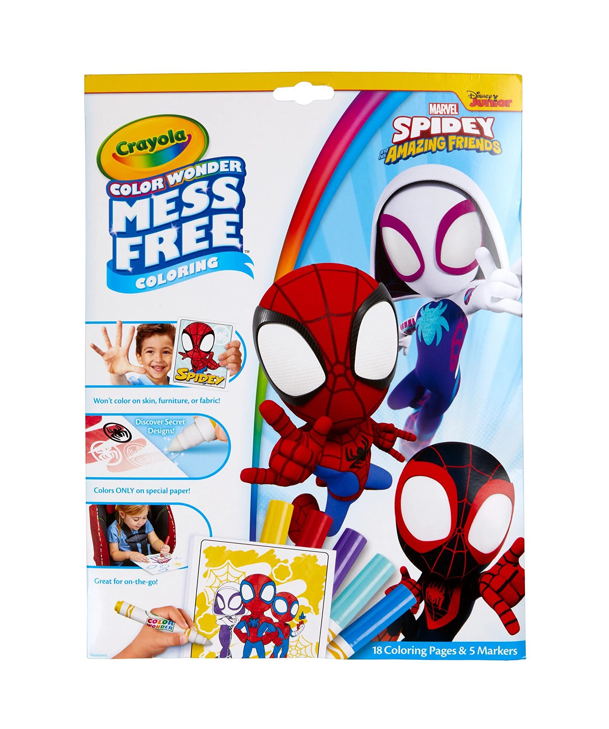CRAYOLA Color Wonder Spidey and His Amazing Friends Mess-Free Coloring Kit | 23 Piece Set | Ages 3+
