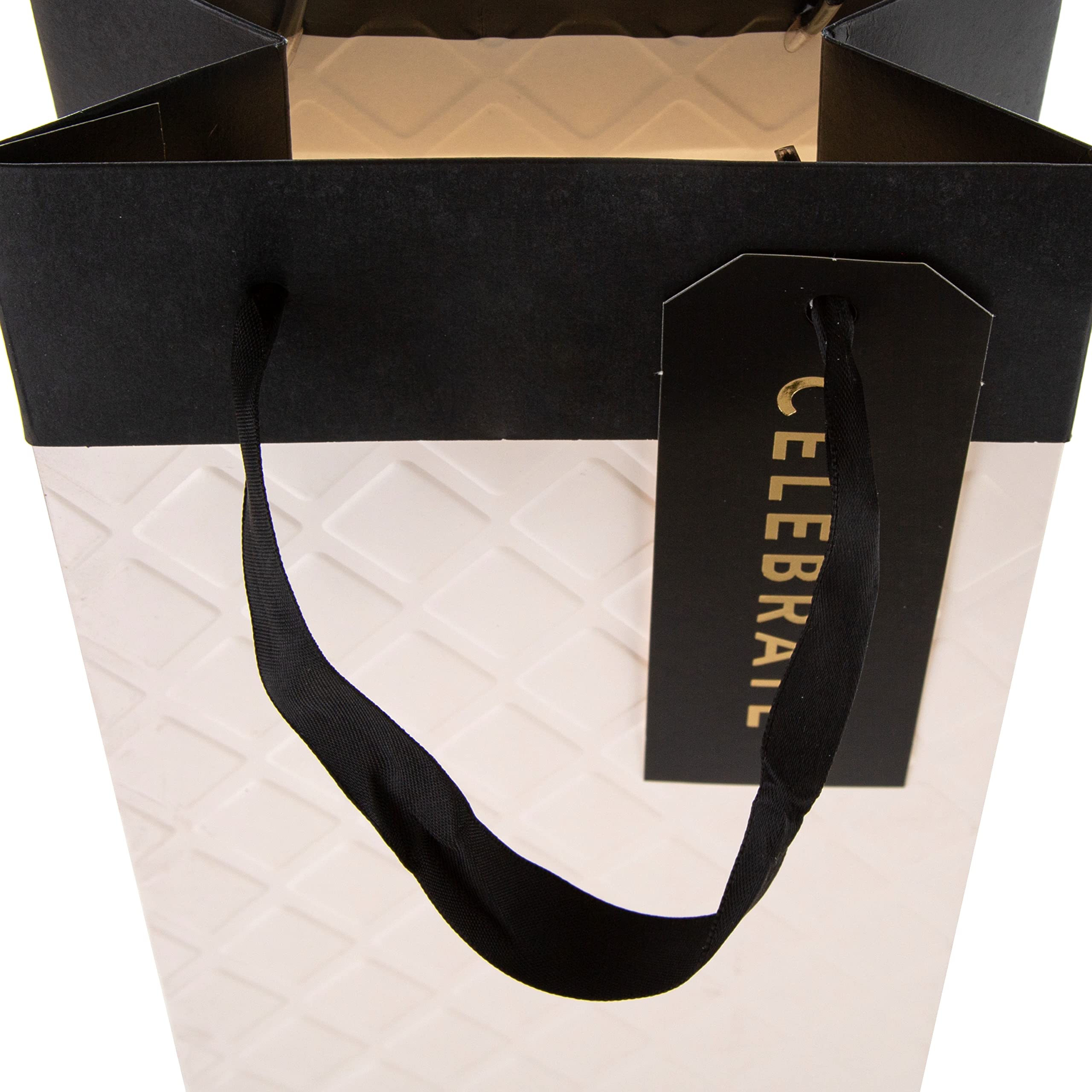 Hallmark Multi-Occasion Bottle Gift Bag - Quilted Ivory Embossed Design | 32.7cm x 13.3cm x 8.2cm 4