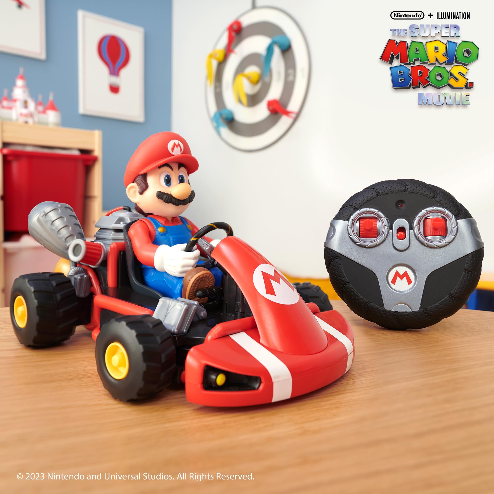 THE SUPER MARIO BROS. MOVIE R/C Car - Full Function 2.4GHz | 100ft Range | Mario Figure Moves | Flashing Light 3