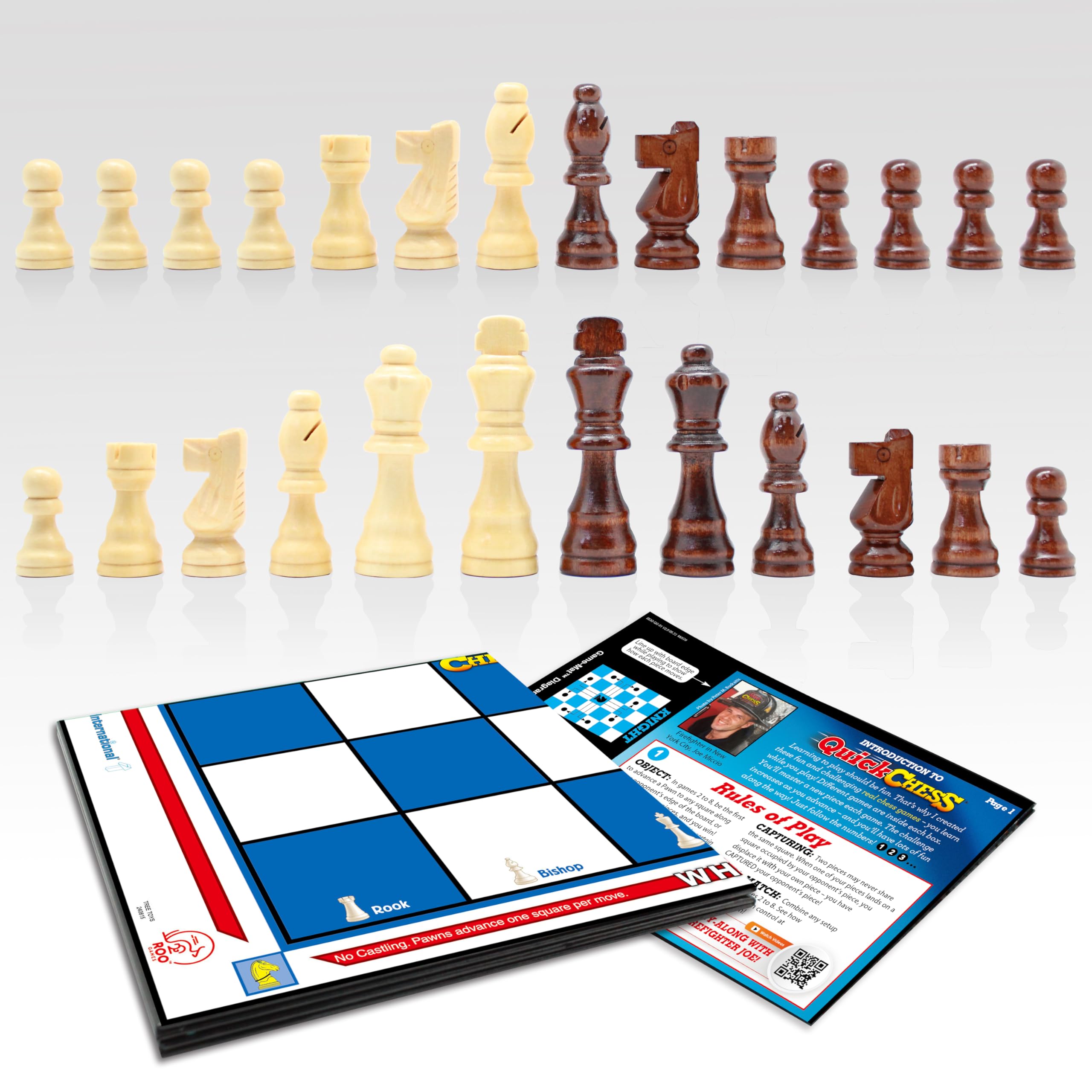 Roo Games Quick Chess - Learn Chess in a Flash! 8 Mini-Games on a Wooden Board 8