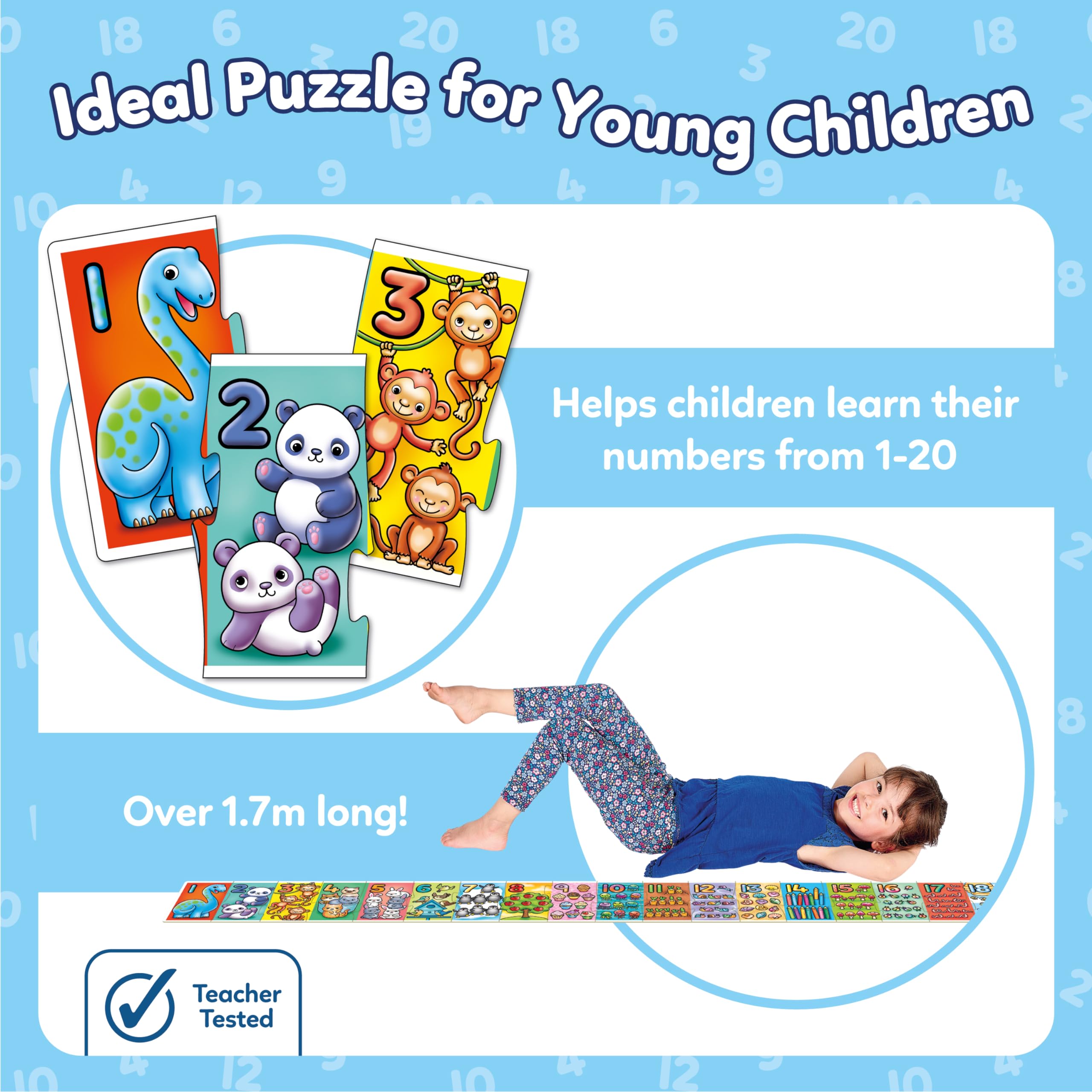 Orchard Toys Giant Number Jigsaw Puzzle - Educational 1-20 Counting Toy for Ages 3+ | 20 Pieces 3