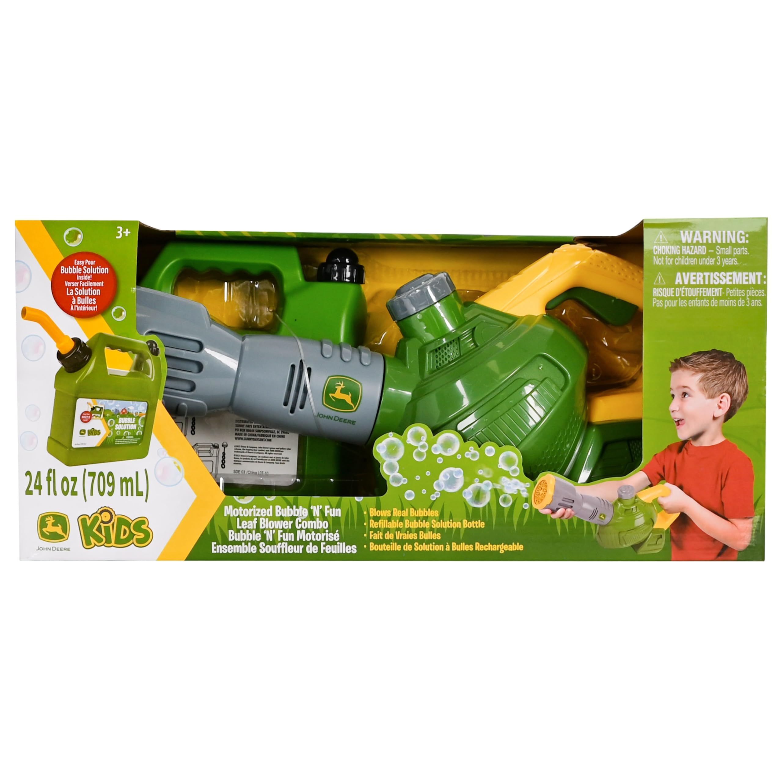 John Deere Bubble Leaf Blower Toy - Continuous Bubbles | 44oz Refill | Ages 3+ 2