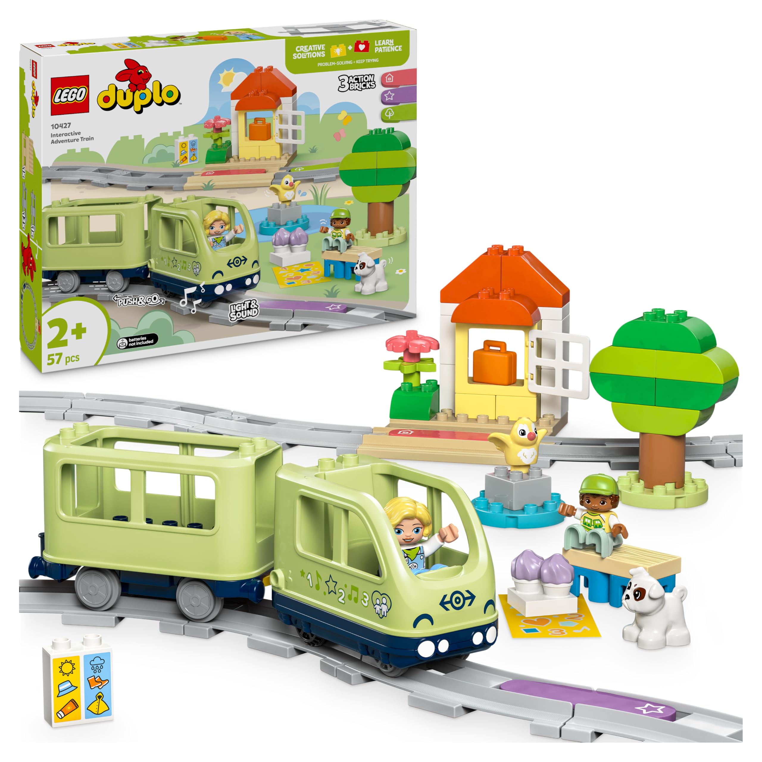 LEGO DUPLO Interactive Adventure Train Set - 14 Track Pieces | Lights & Sounds | Ages 2+ 1