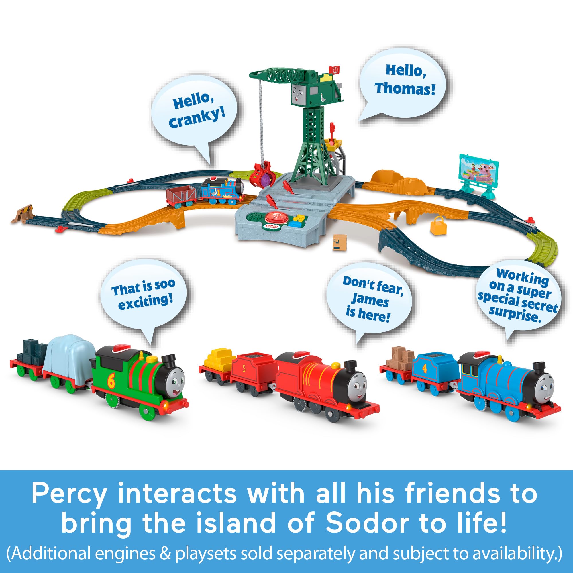 Fisher-Price Thomas & Friends Talking Percy Motorized Toy Train HWY32 | Ages 3+ | Battery Included 4