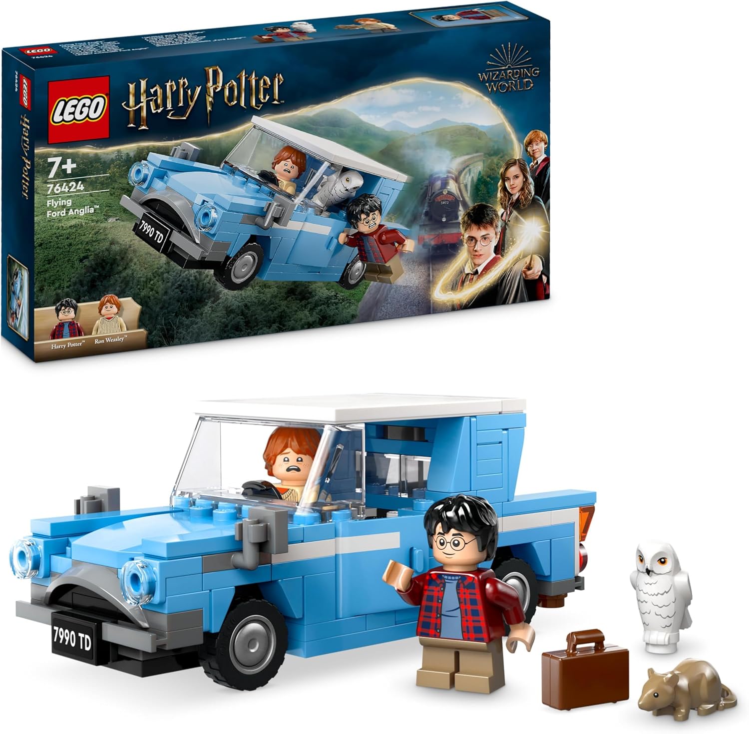 LEGO Harry Potter Flying Ford Anglia 76424 Bauset – 165-teiliges Autospielzeug mit Minifiguren für Kinder ab 7 Jahren