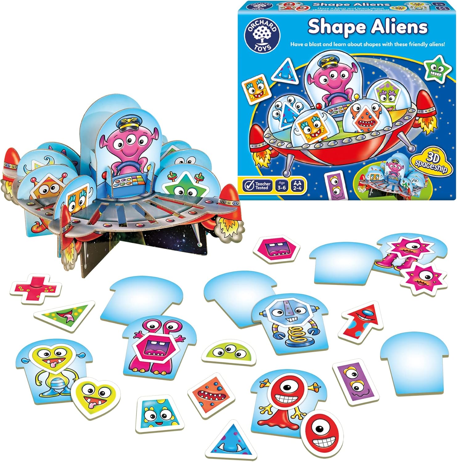 Orchard Toys Shape Aliens Game - Space Themed Board Game for Family Fun 5