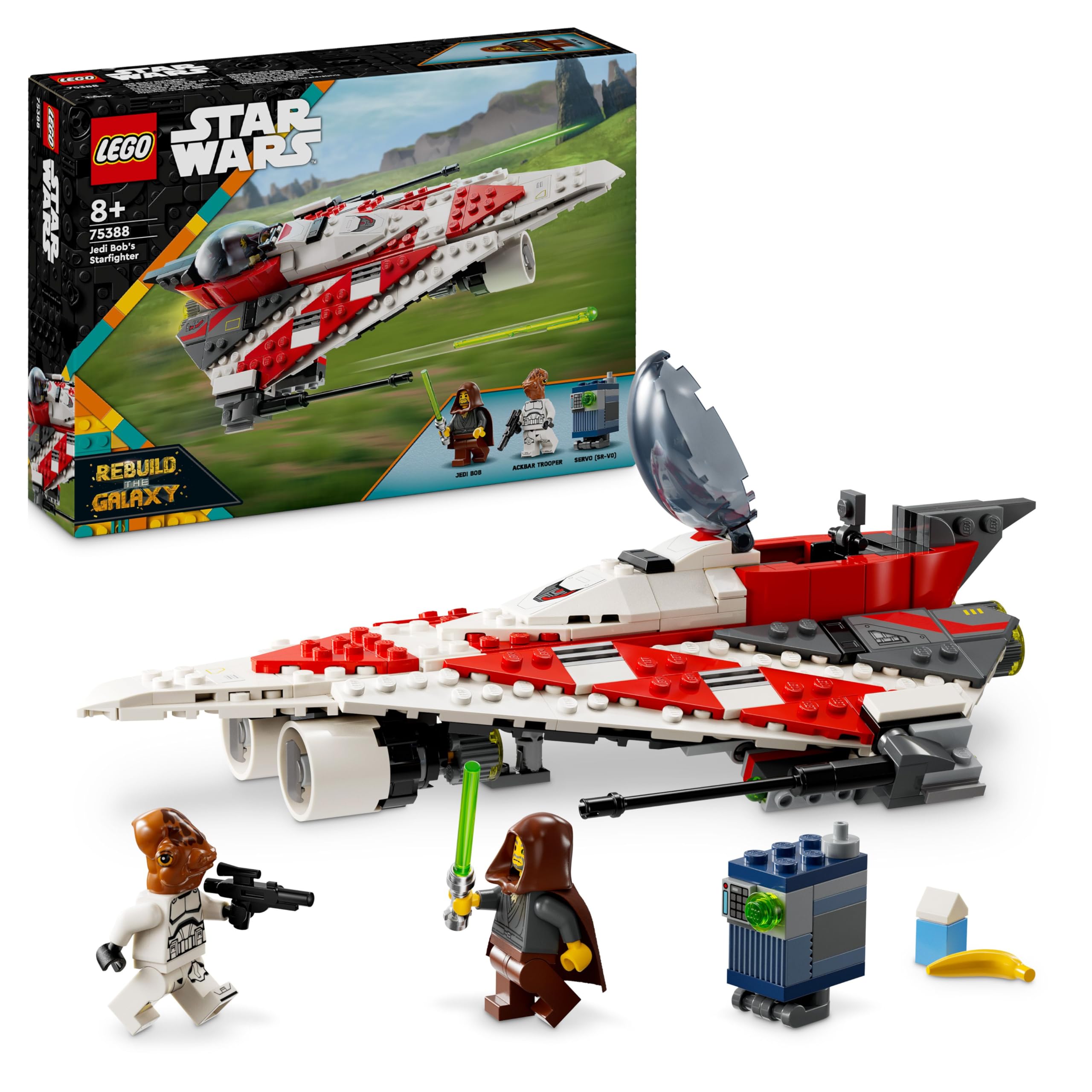 LEGO Star Wars Jedi Bob’s Starfighter Buildable Toy Vehicle Set 75388 for Ages 8+