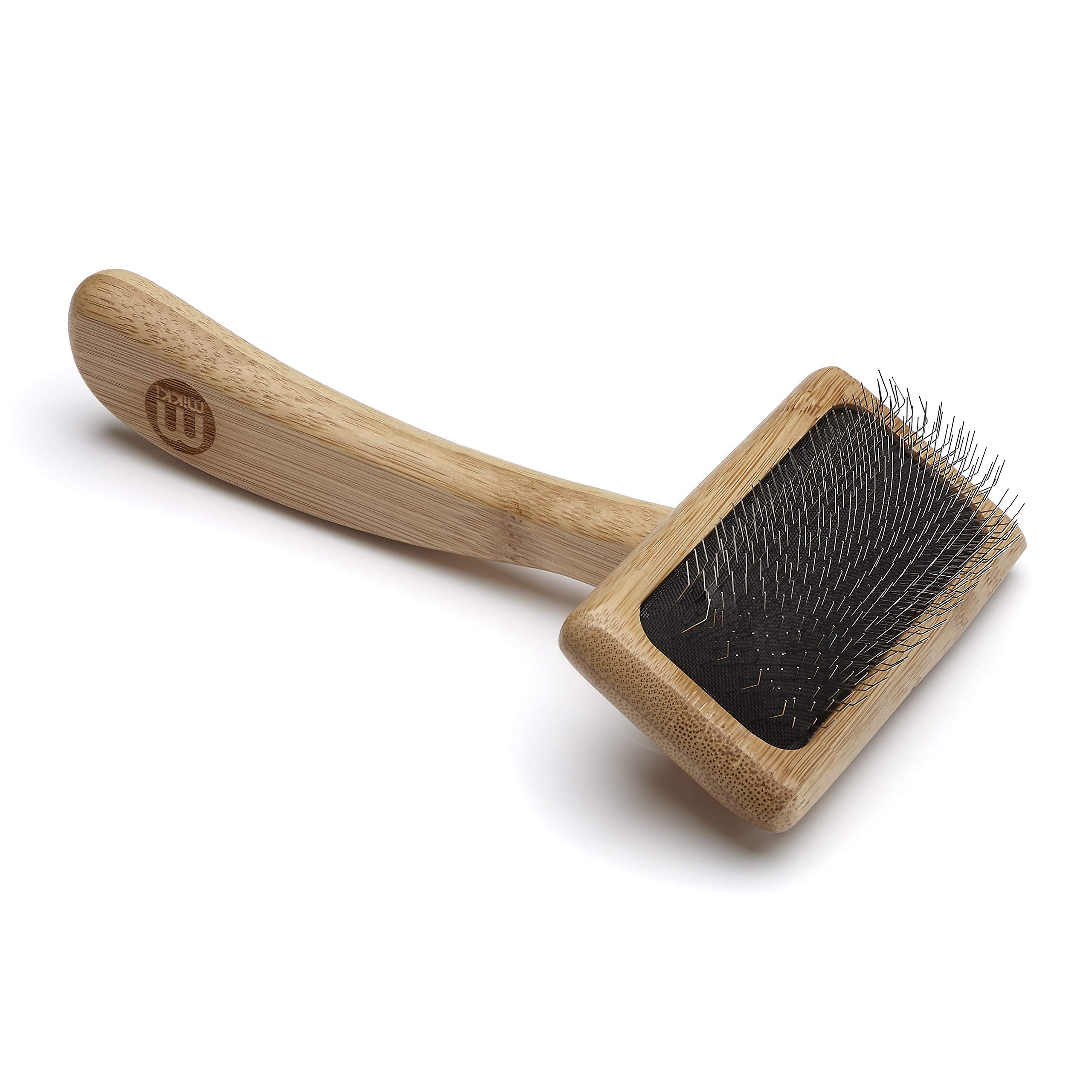 Mikki Bamboo Soft Pin Slicker Brush - Removes Knots & Tangles | Eco Friendly | Small