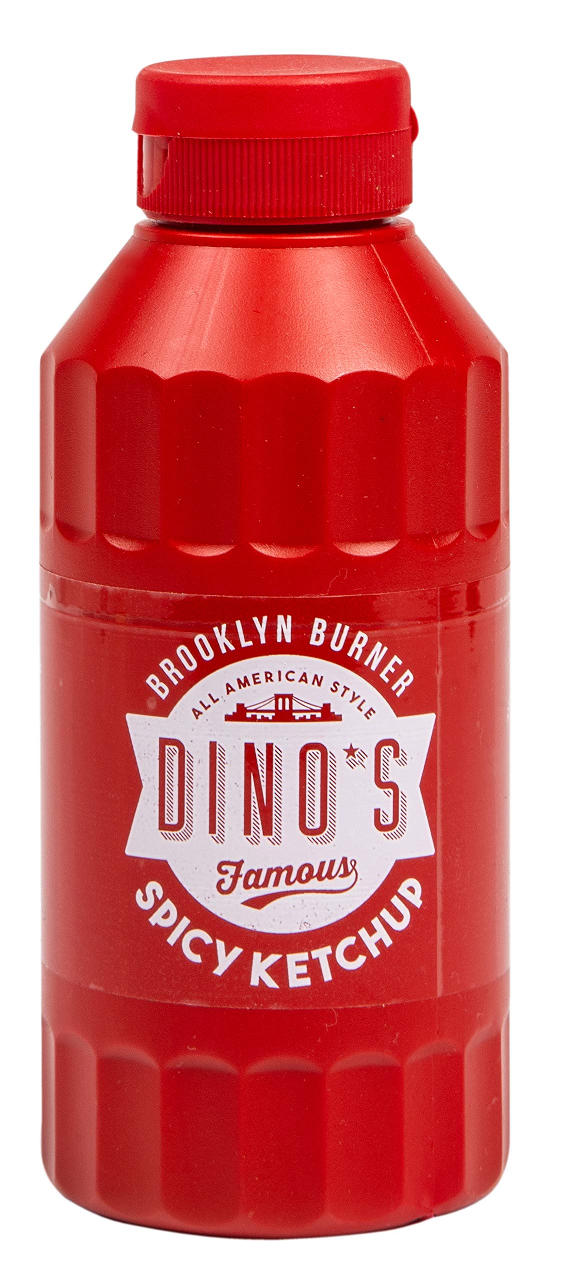 Dino's Famous Brooklyn Burner Spicy Ketchup – Kräftiger und feuriger Rauchketchup für Hot Dogs, Pommes und BBQ – 250-g-Flasche