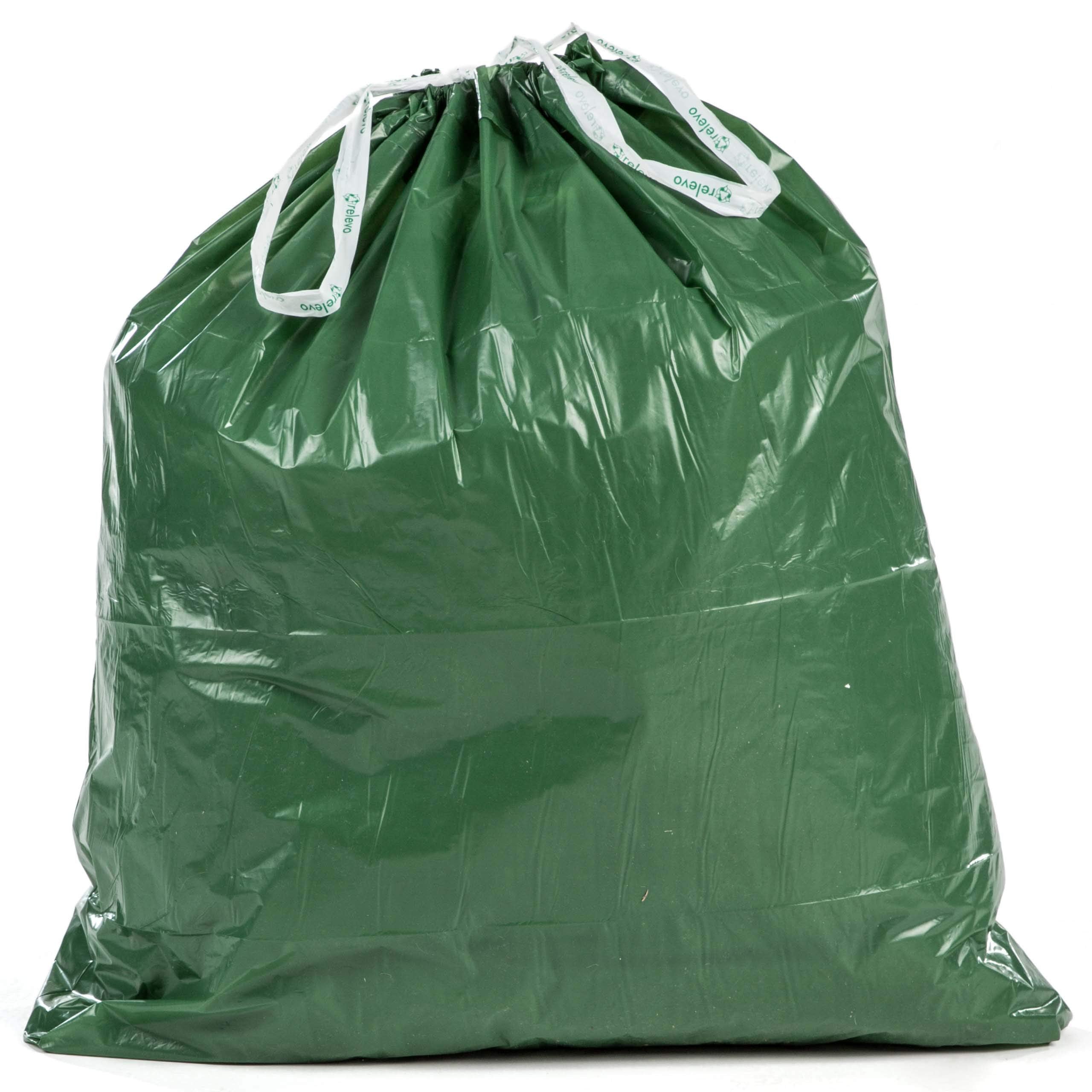 Relevo Green Drawstring Bin Bags - 30L (45 Bags) | Extra Strong | 100% Recycled LDPE from Greenhouses 4