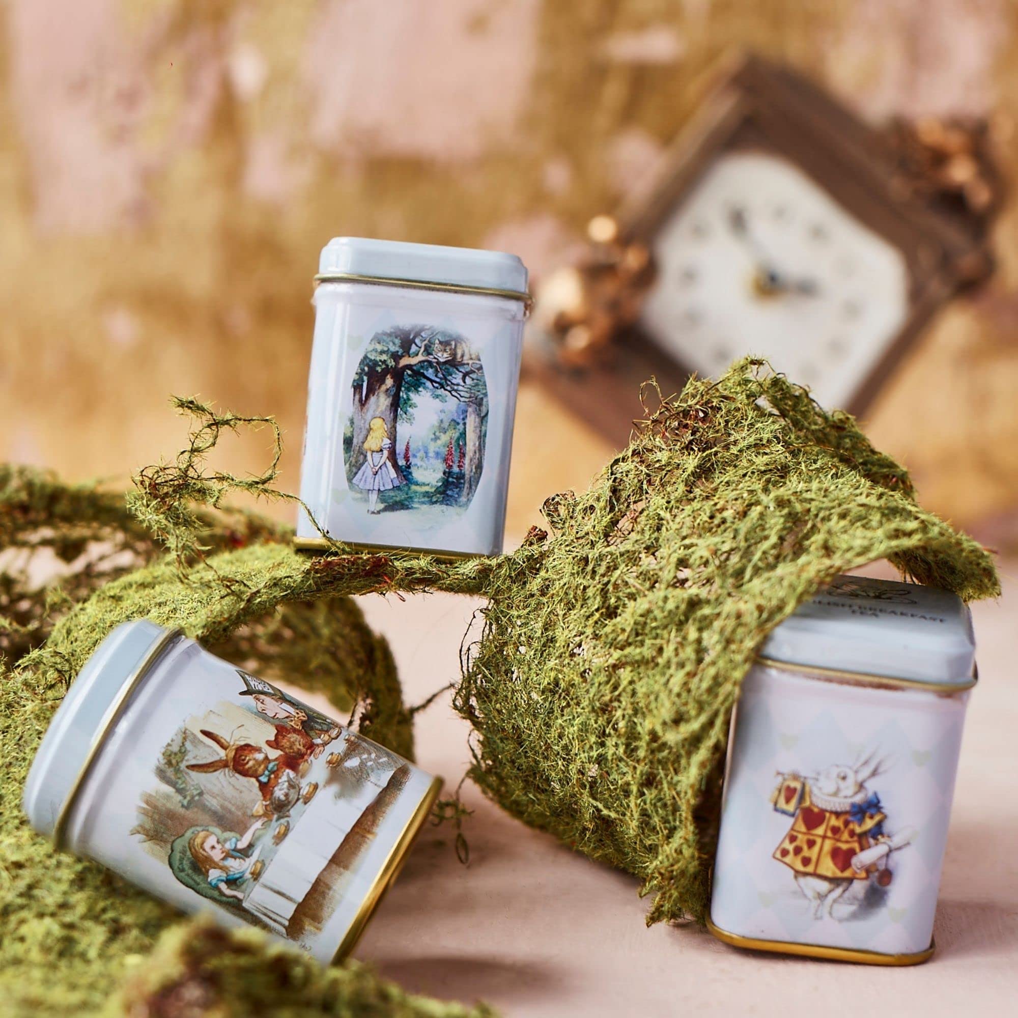 New English Teas Alice in Wonderland Triple Mini Tin Set - Loose Leaf Black Tea Collection 8
