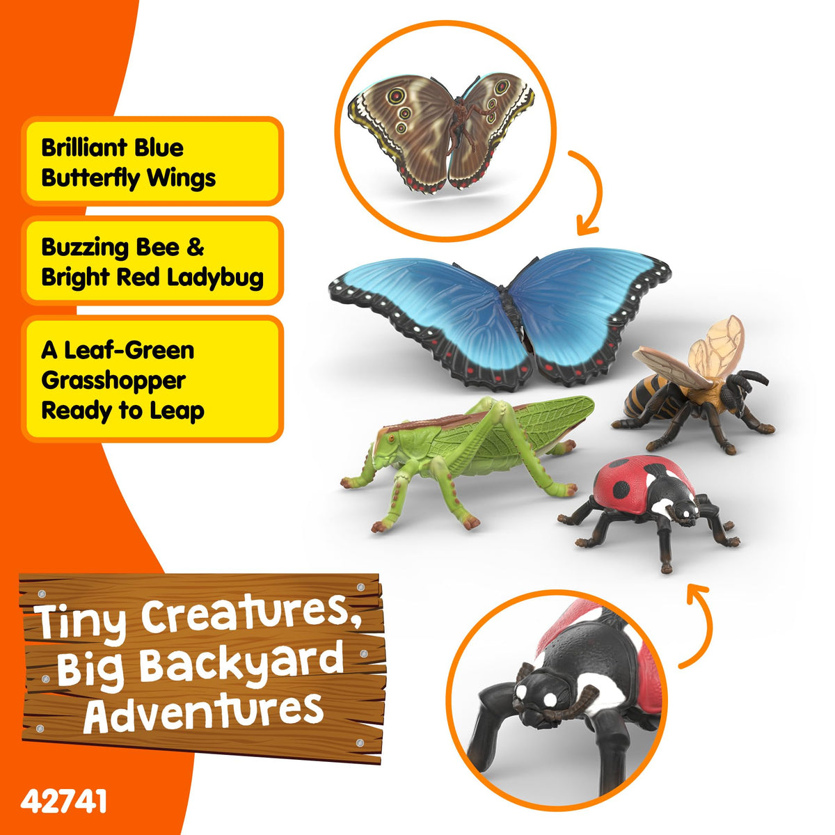 Schleich WILD LIFE Insects Discovery Set - 4 Pieces, Ages 3+ | 42741