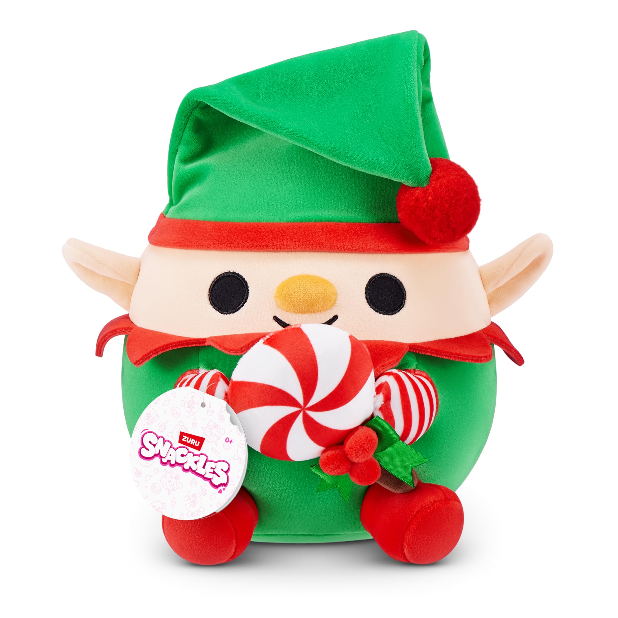 Snackles Christmas Series 2 8-inch Plush (JINGLE) by ZURU - Festive Holiday Collectible with Snack